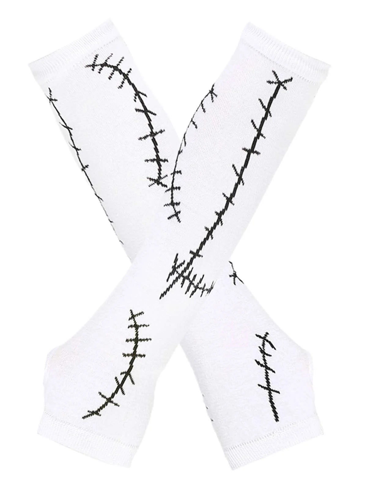 Halloween Stitched Print Fingerless Gloves & Socks - Image 6