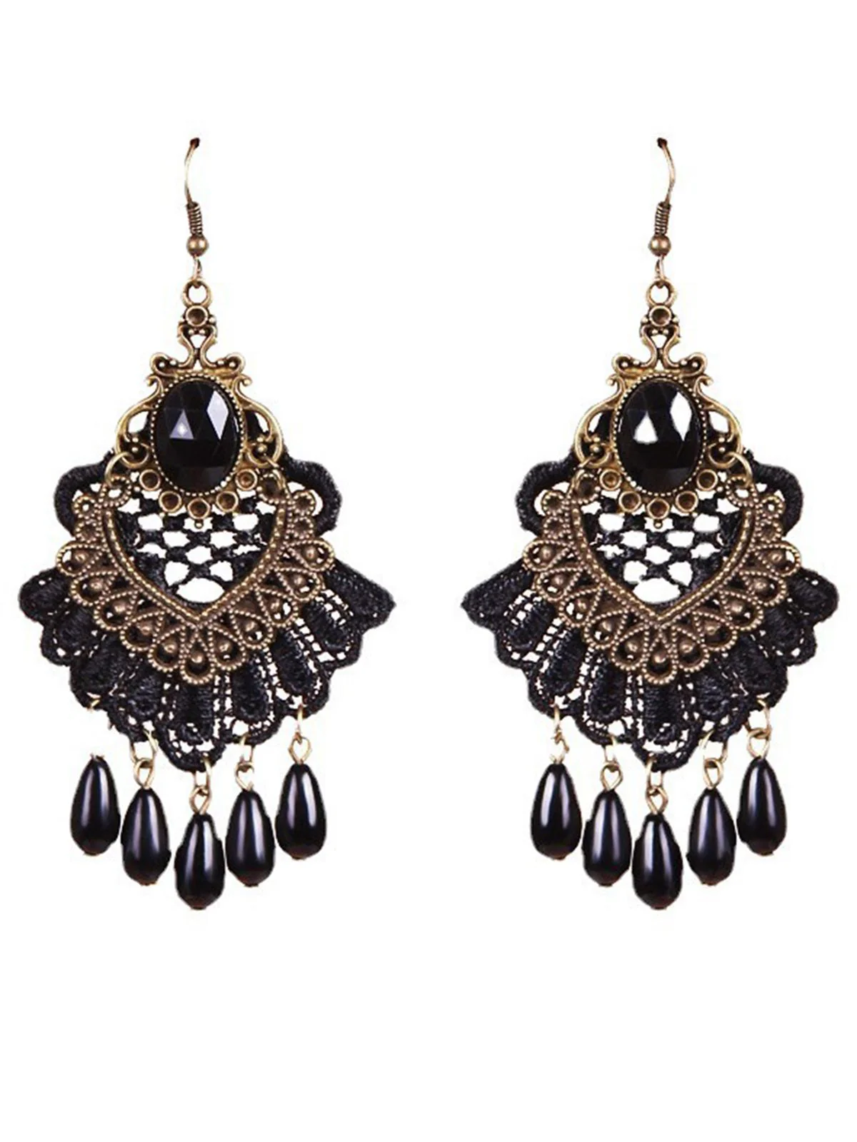 Halloween Vintage Ruby Beading Earrings - Image 2