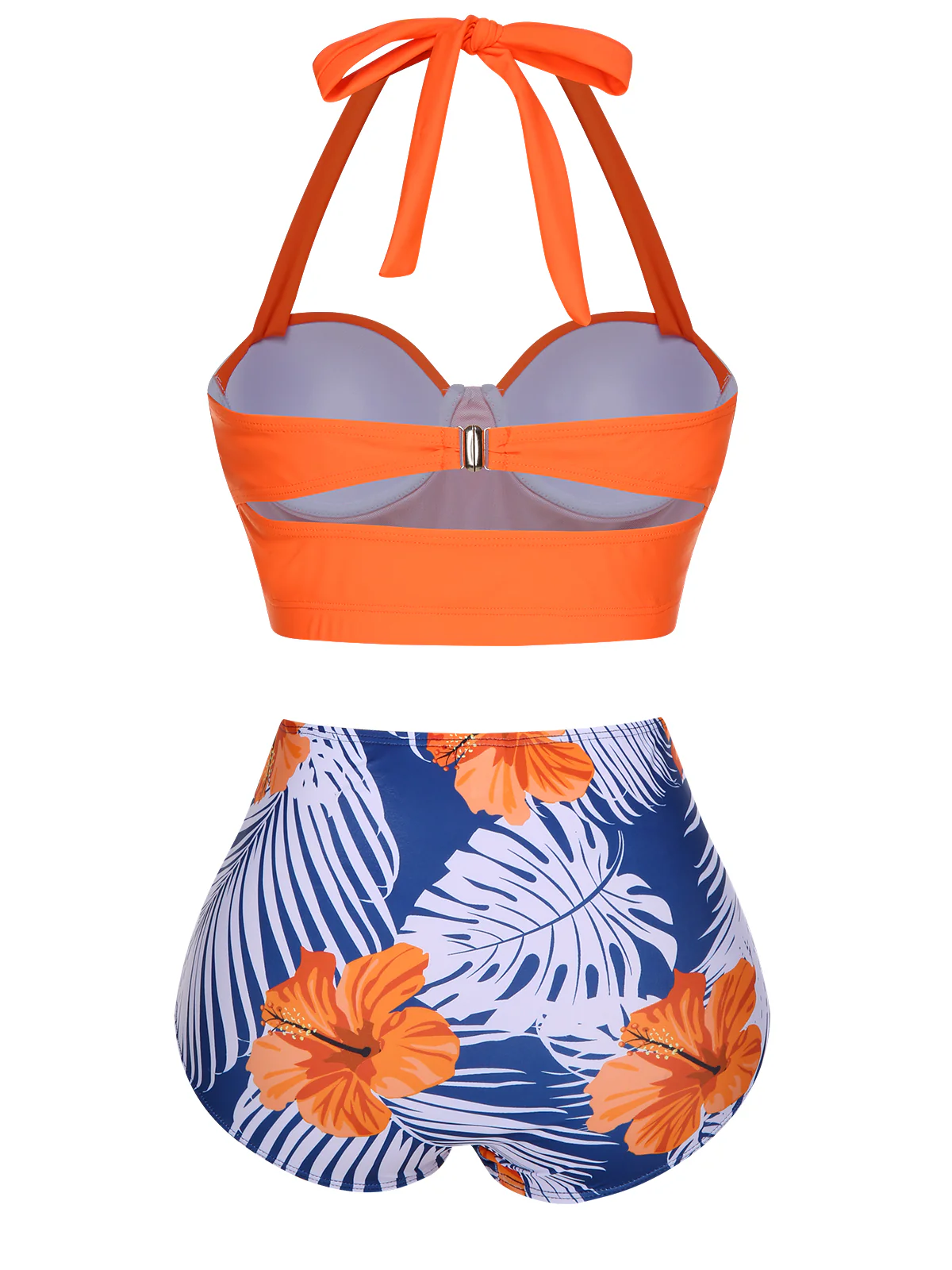 1940s Halter Flowers Pleated Bikini Set - Image 6