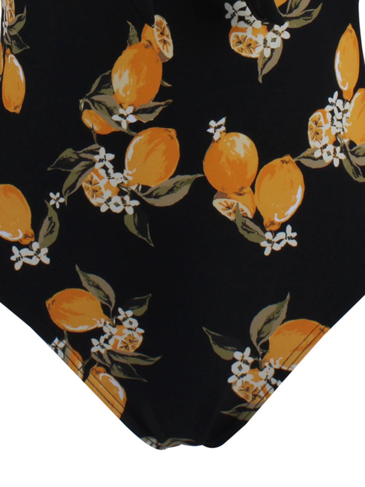 1950s Halter Lemon One-Piece Swimsuit - Image 3