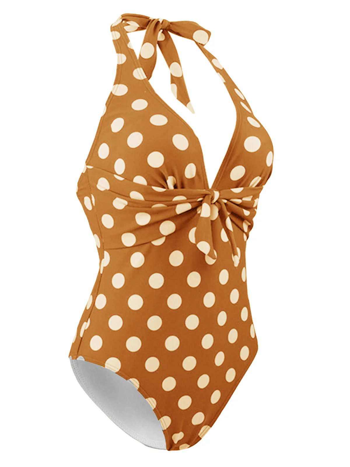 1940s Halter Polka Dot One-Piece Swimsuit - Image 2