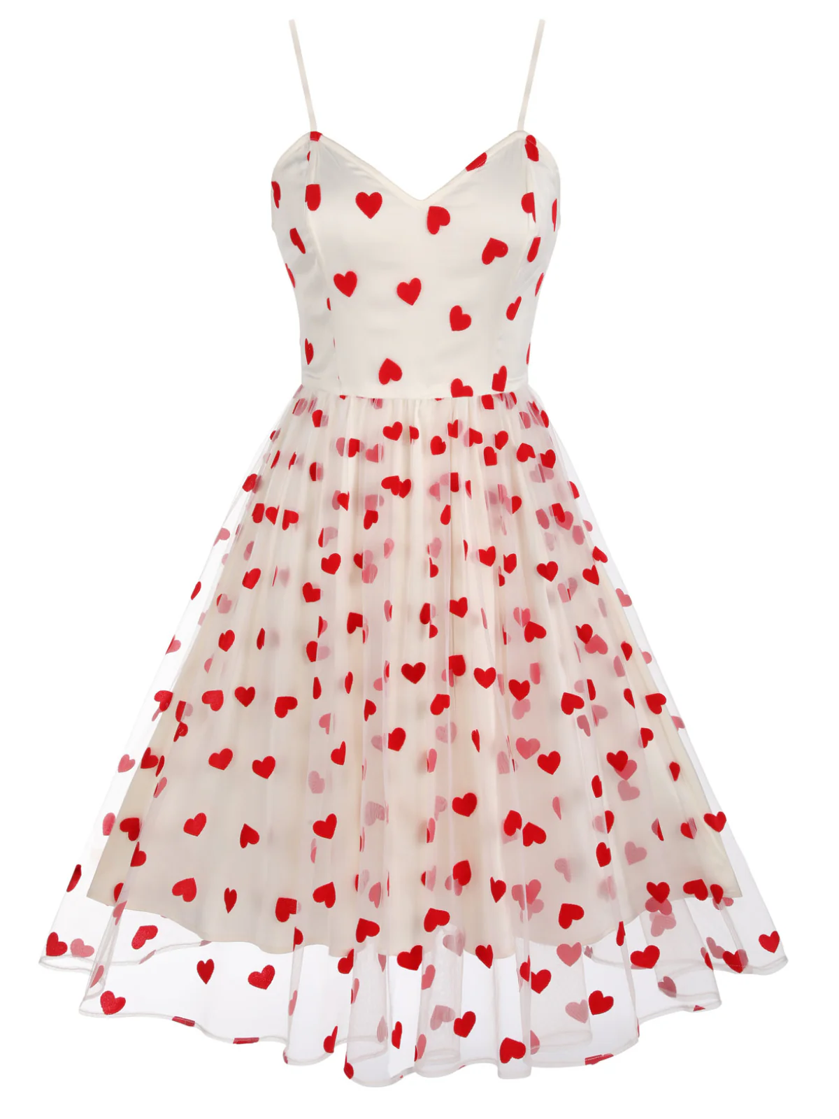 [Pre-Sale] Heart 1950s Mesh Sling Dress - Image 2