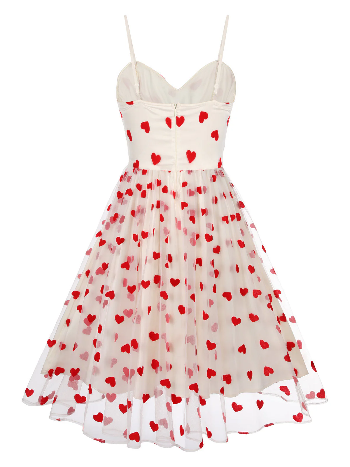 Heart 1950s Mesh Sling Dress - Image 5