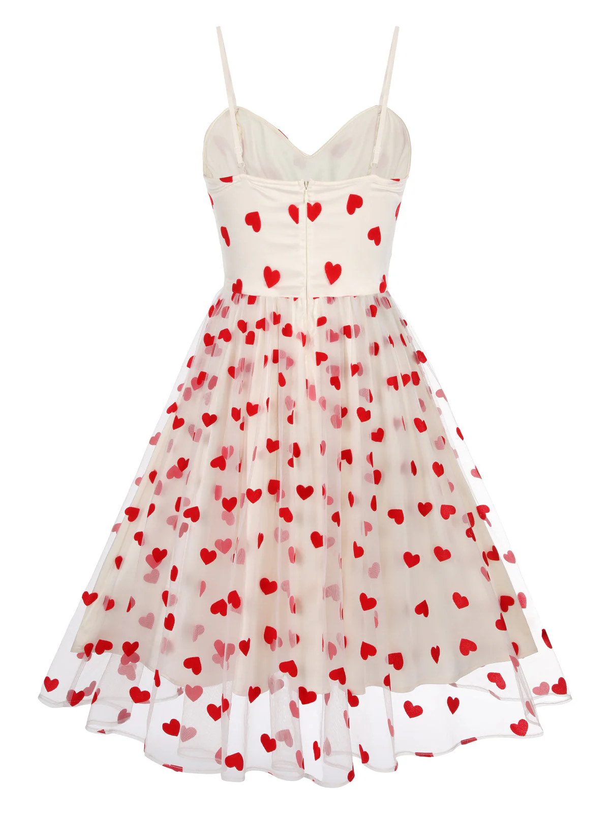 Heart 1950s Mesh Sling Dress - Image 5