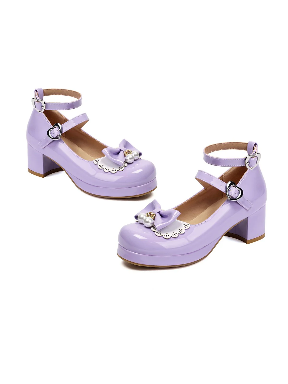 Heart Pearl Bow Mary Jane Heels - Image 10