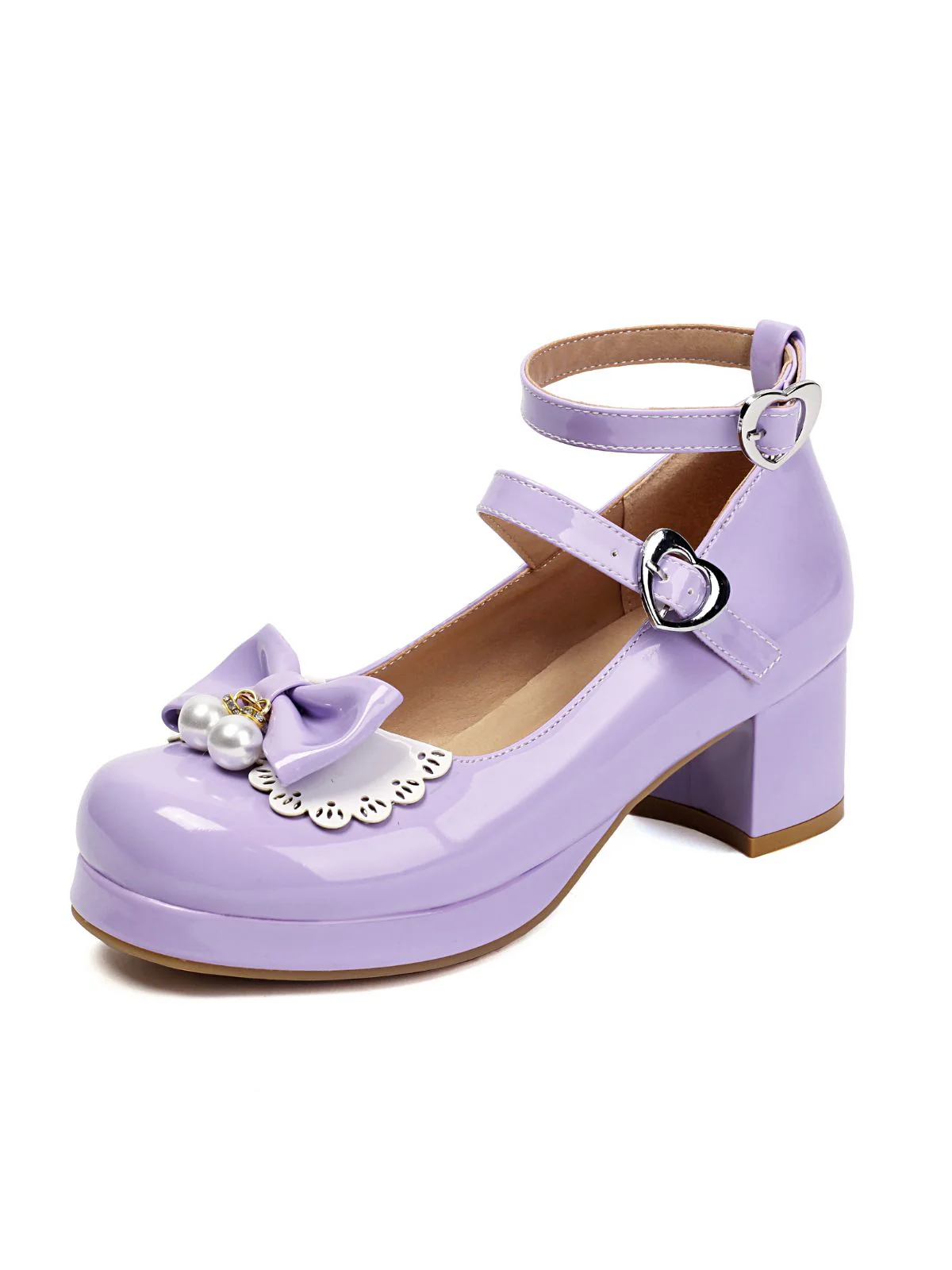 Heart Pearl Bow Mary Jane Heels - Image 11