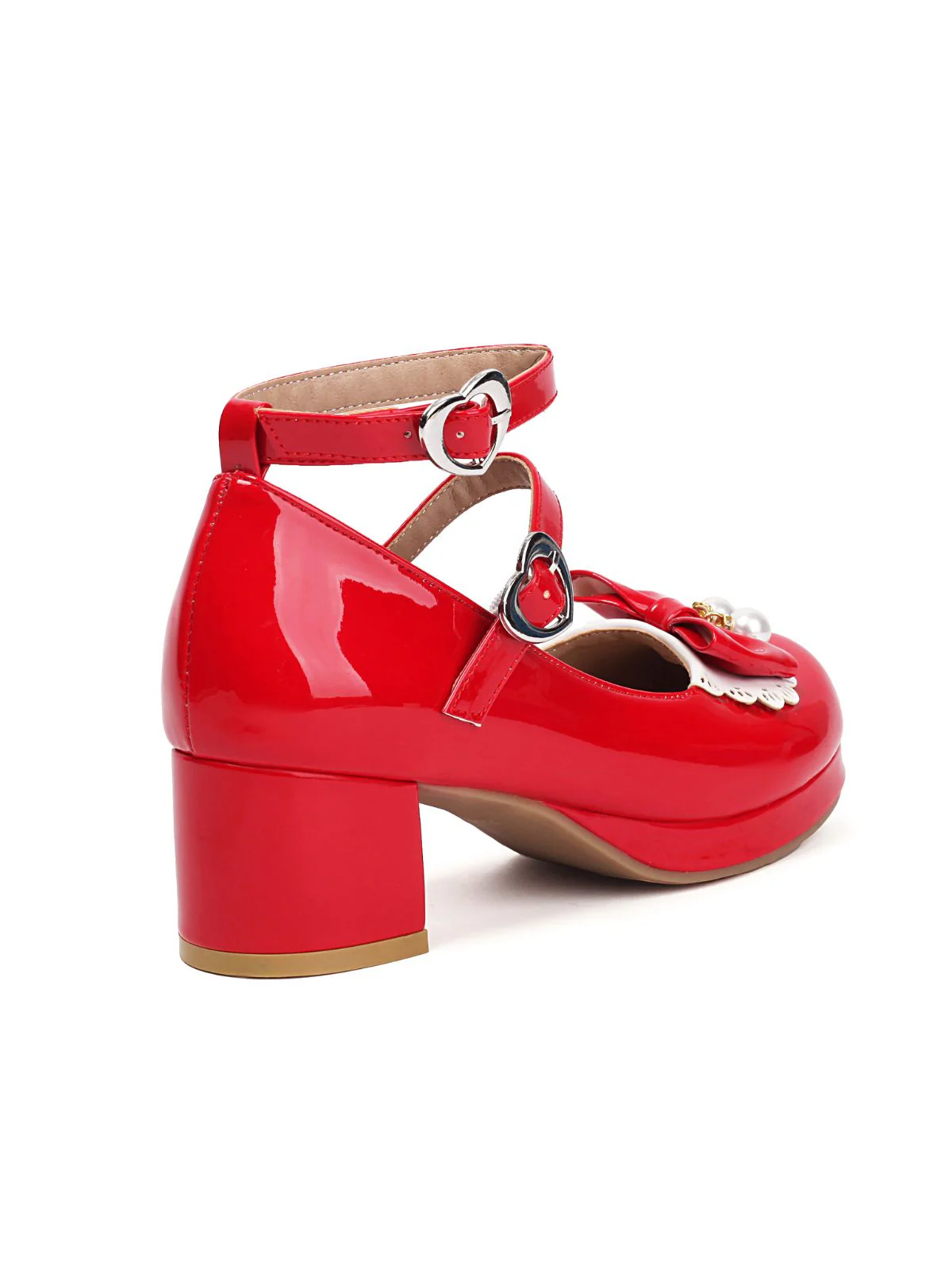 Heart Pearl Bow Mary Jane Heels - Image 16