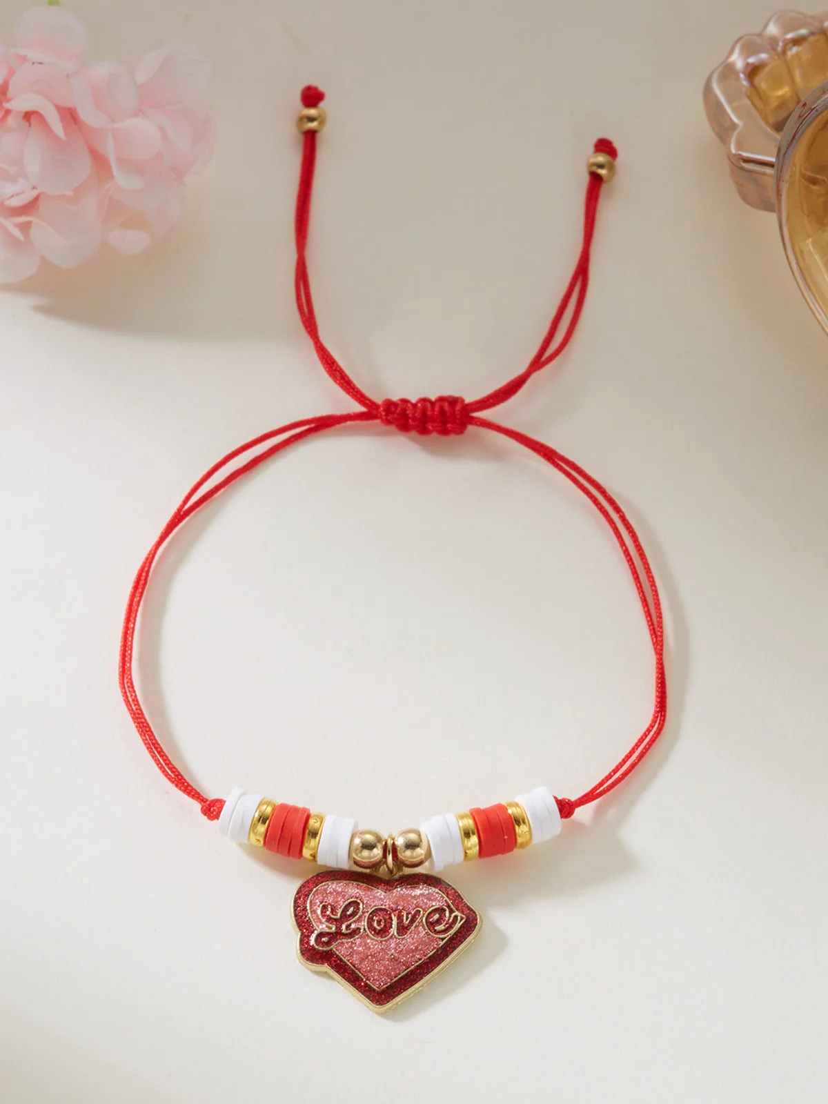Heart Love Adjustable Woven Valentine's Day Bracelet - Image 2