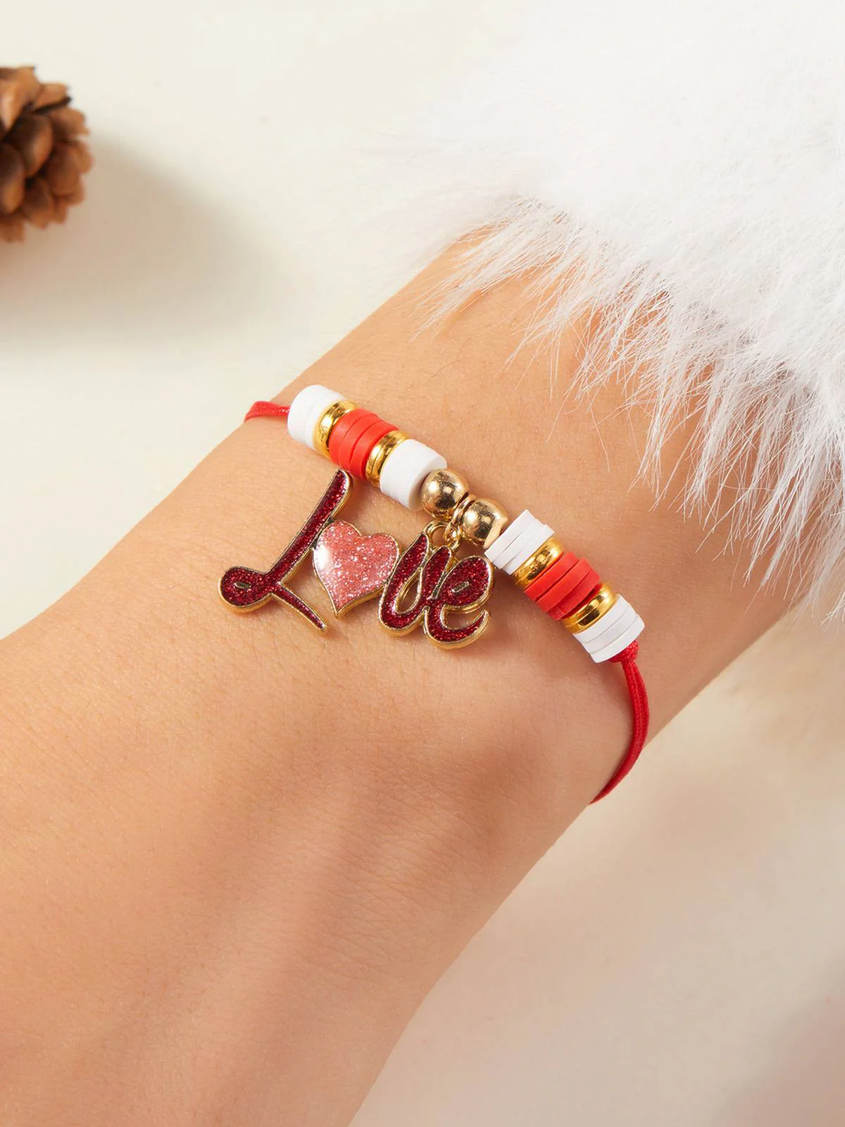 Heart Love Adjustable Woven Valentine's Day Bracelet - Image 5