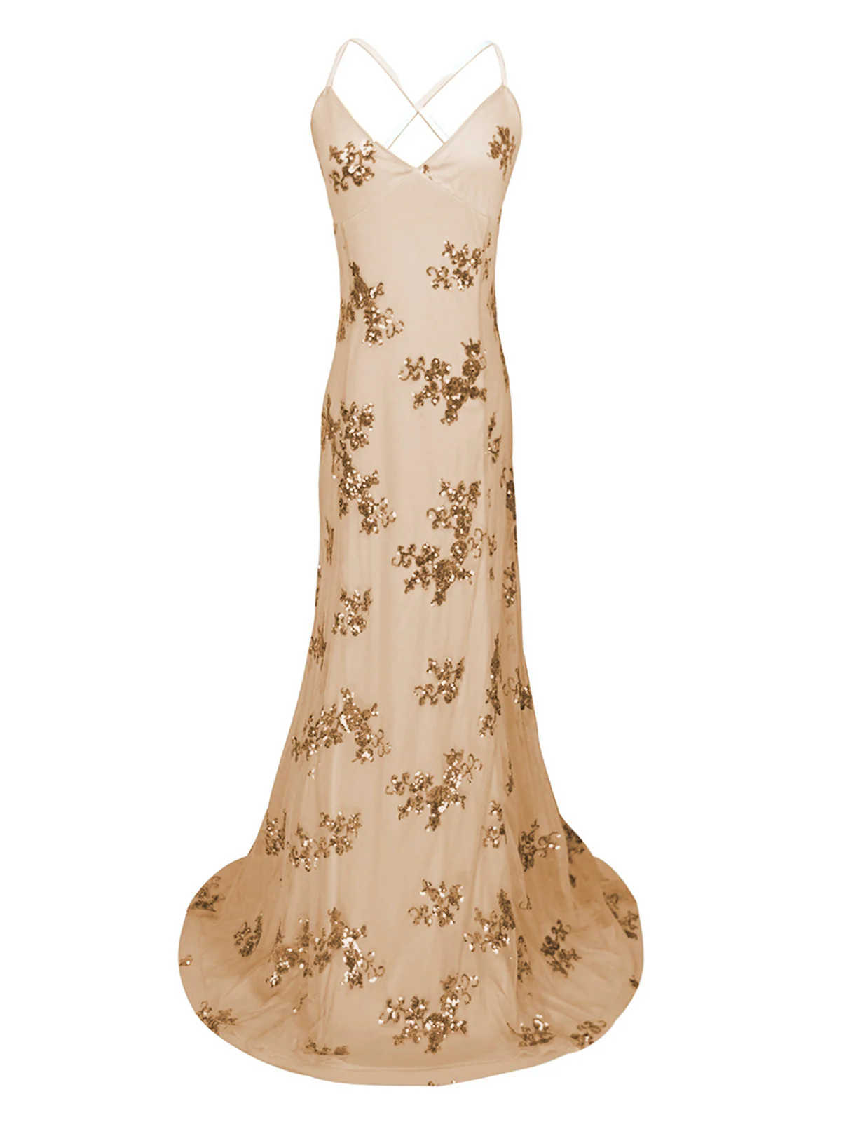 Ivory 1980s Sequin-Embellished Mermaid Gown Dress - Image 2