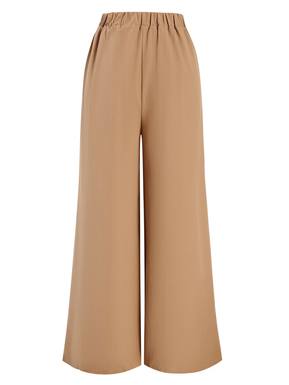 Khaki 1930s Solid Belt Pants - Image 2