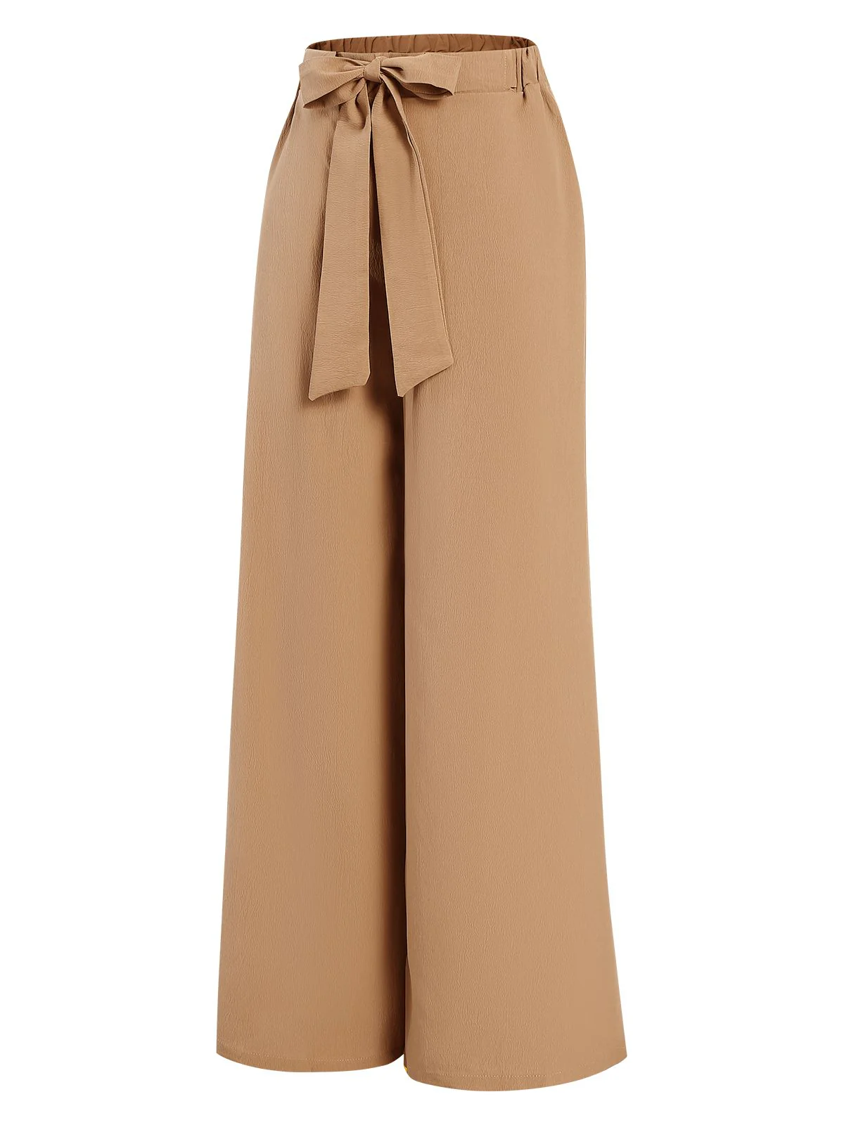 Khaki 1930s Solid Belt Pants - Image 3