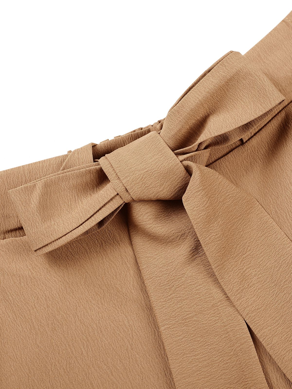 Khaki 1930s Solid Belt Pants - Image 4