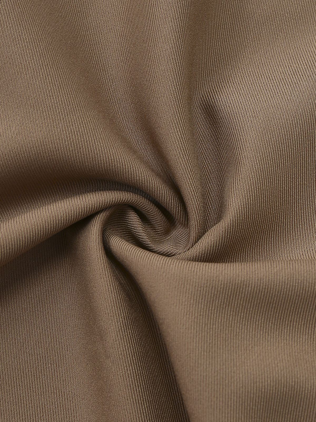 Khaki 1930s Striped Lapel Blouse Detachable Tie Dress - Image 11