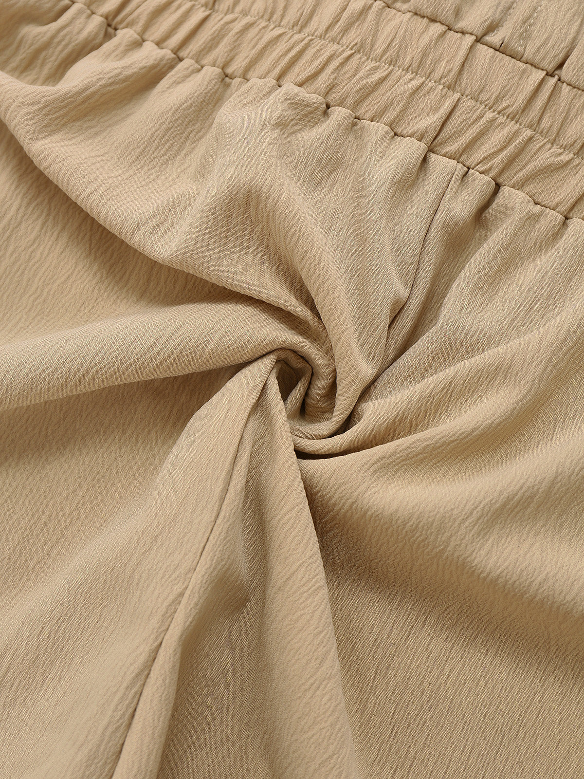 Khaki 1930s V-Neck Pocket Solid Romper - Image 5