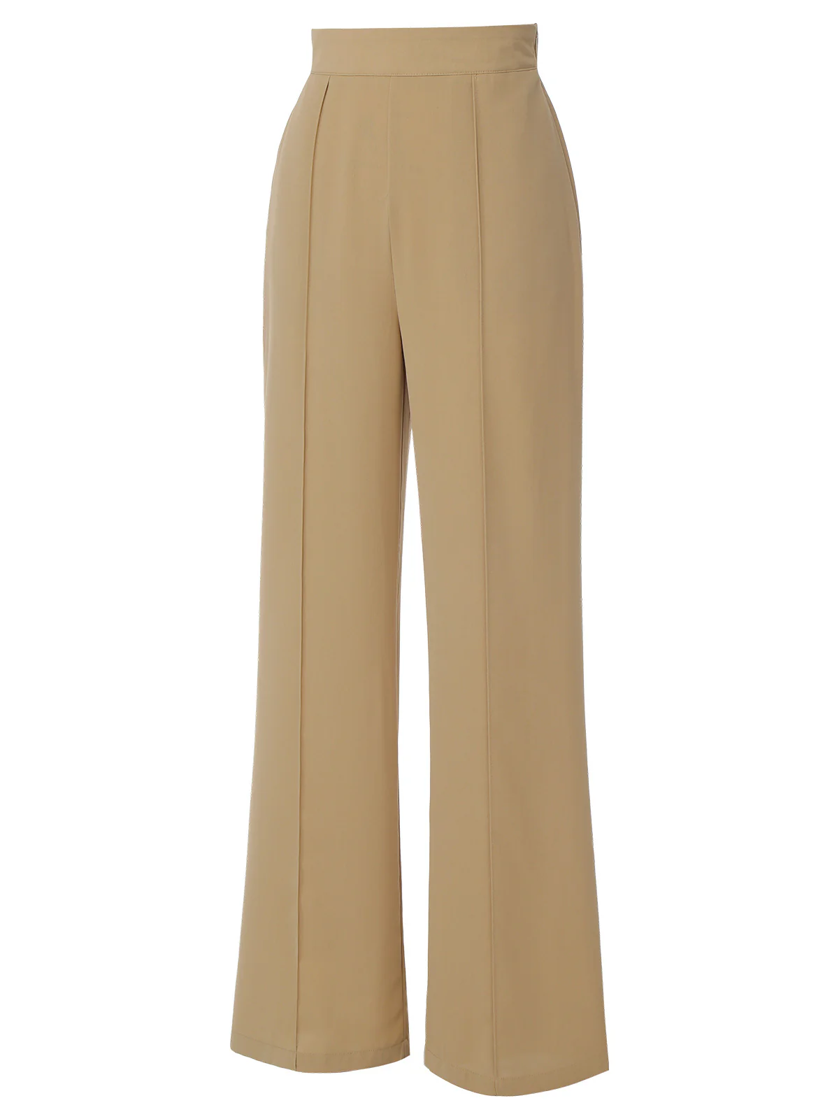 Khaki 1940s High Waist Wide Leg Pants - Image 3