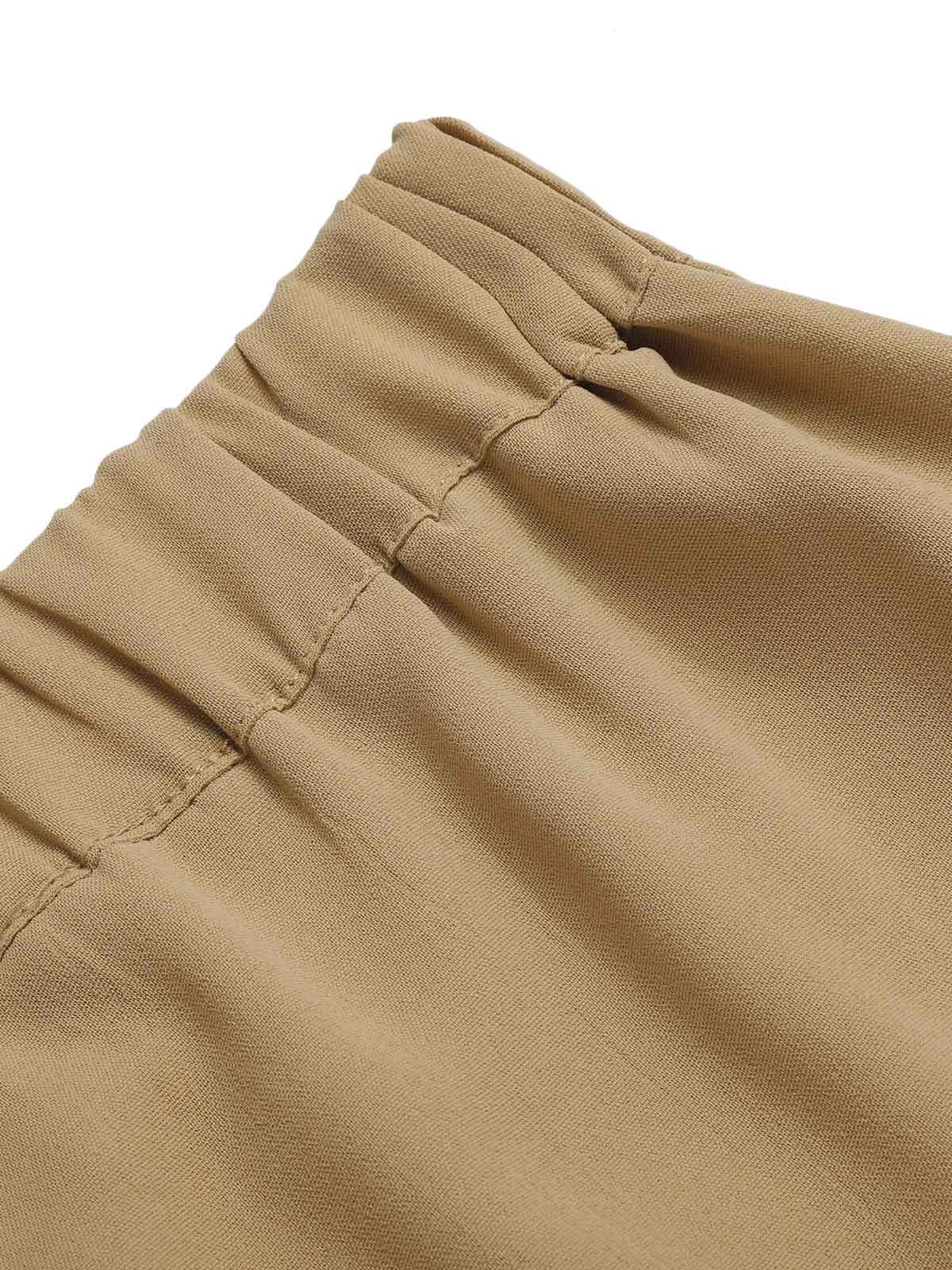 Khaki 1940s High Waist Wide Leg Pants - Image 5