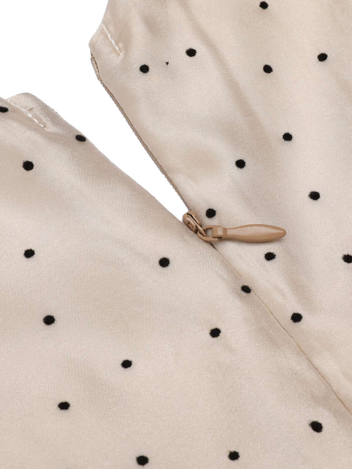 Khaki 1950s Embroidered Rose V-Neck Romper - Image 7