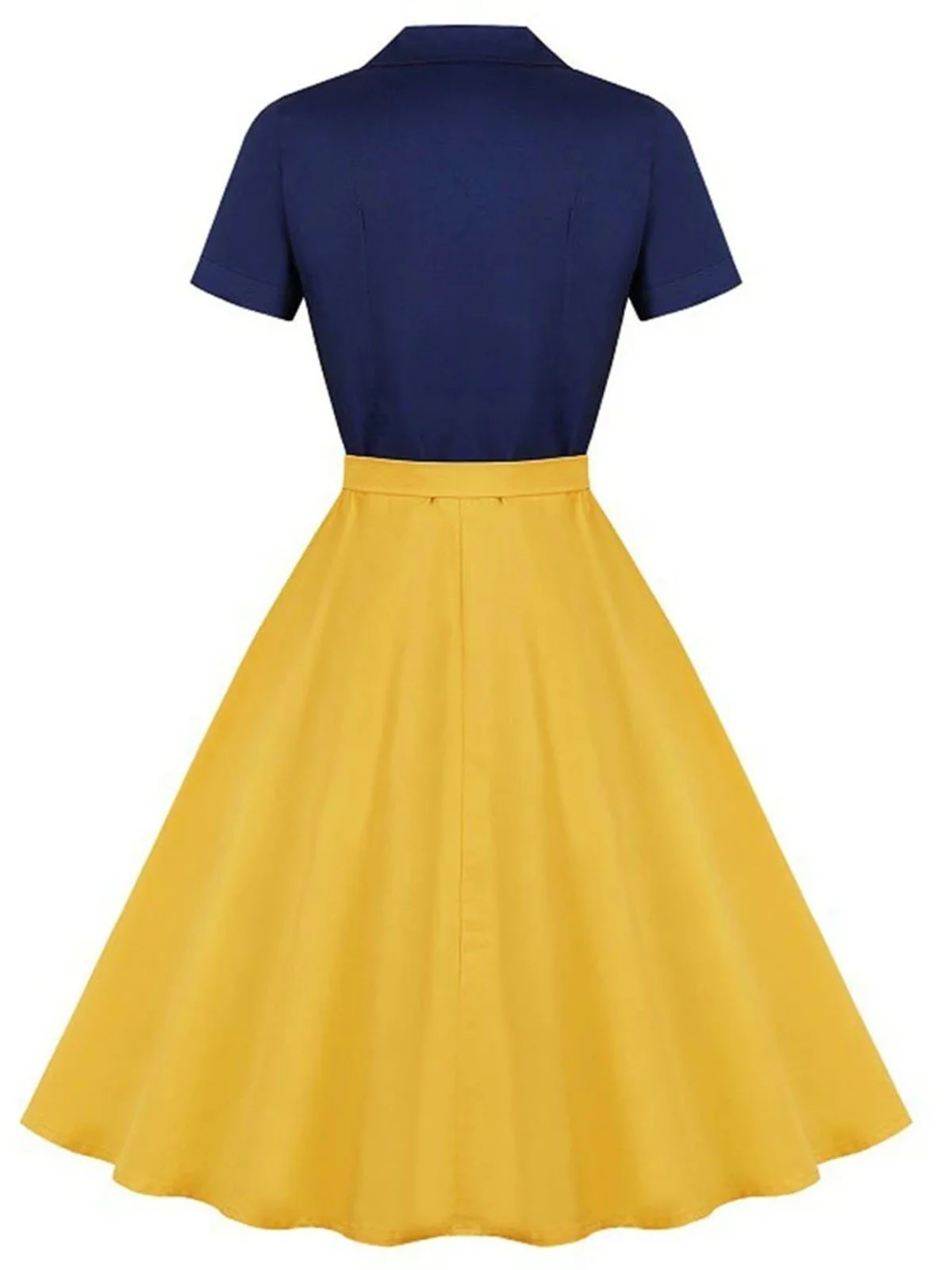 Khaki 1950s Snow White Style Button Dress - Image 6