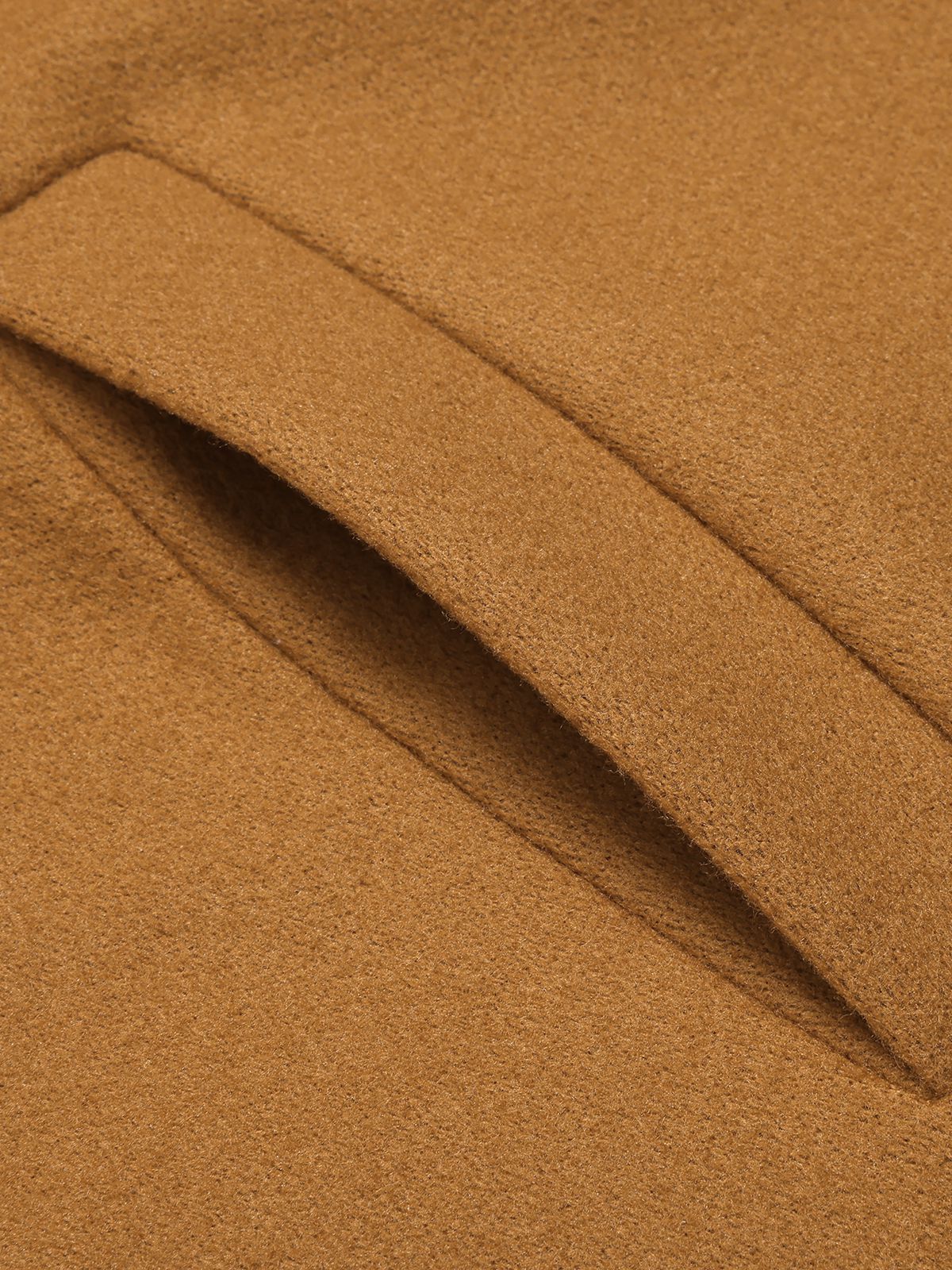 Khaki 1960s Turn-Up Collar Solid Belted Coat - Image 4