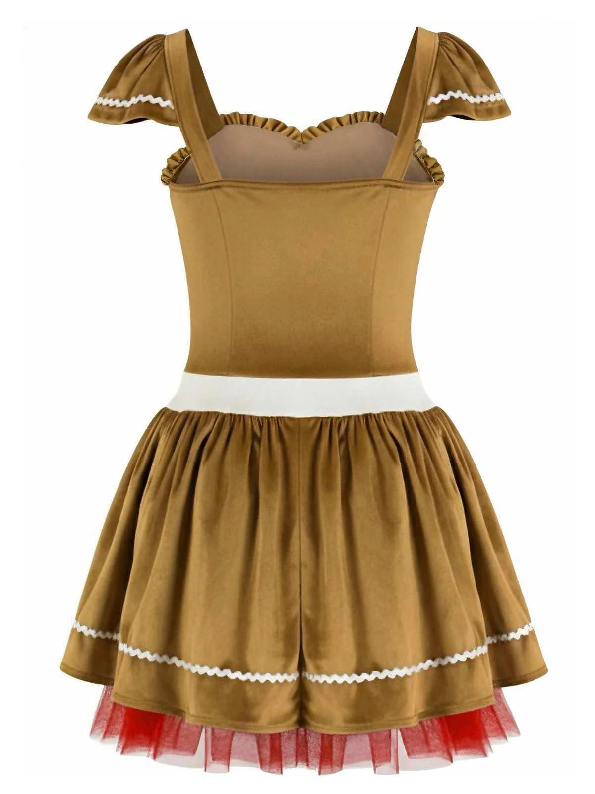 Khaki 1970s Gingerbread Velvet Mini Dress & Skirt - Image 3