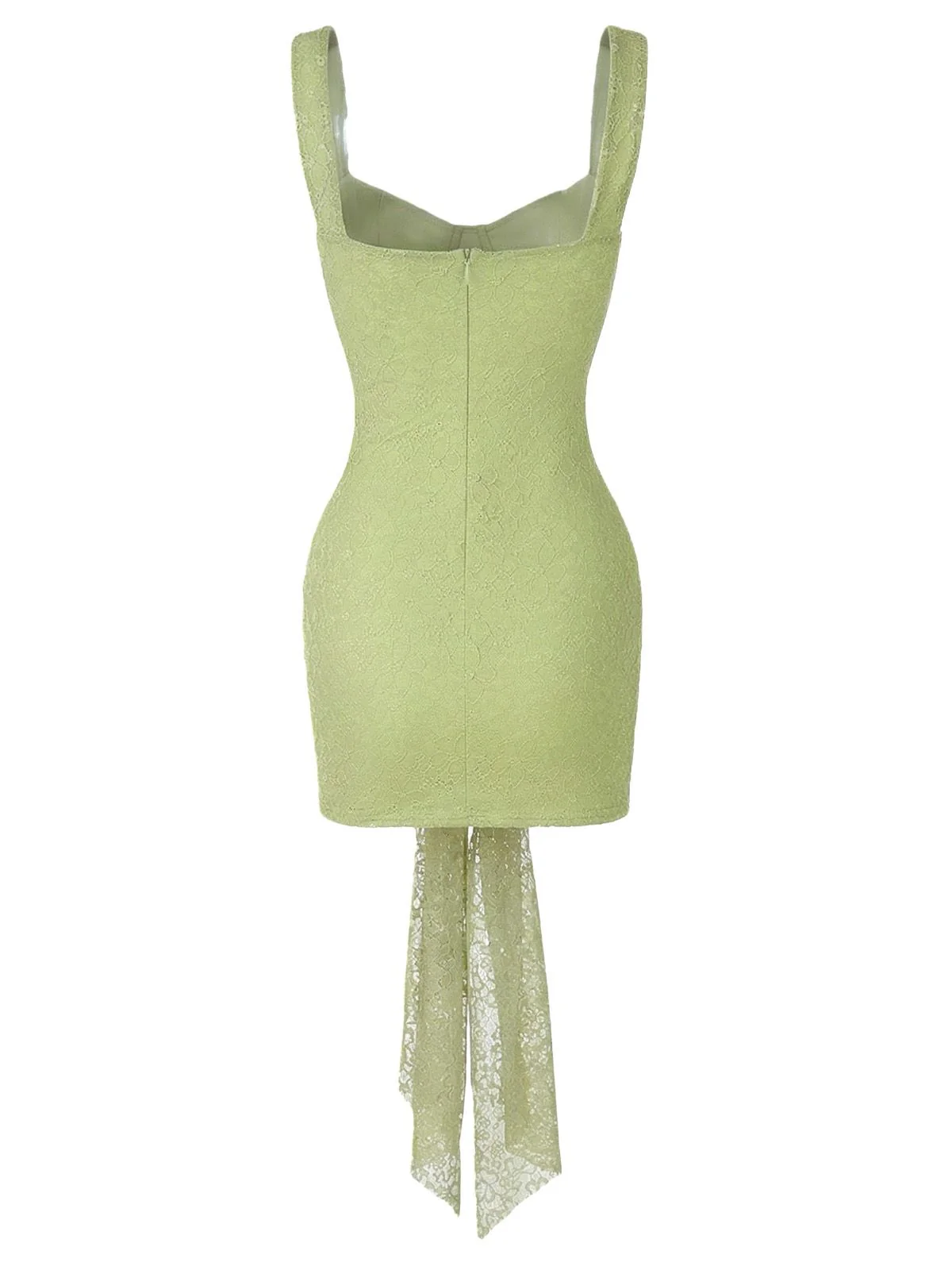 2000s Solid Lace Sexy V-Neck Belted Sheath Slip Dress - Image 7