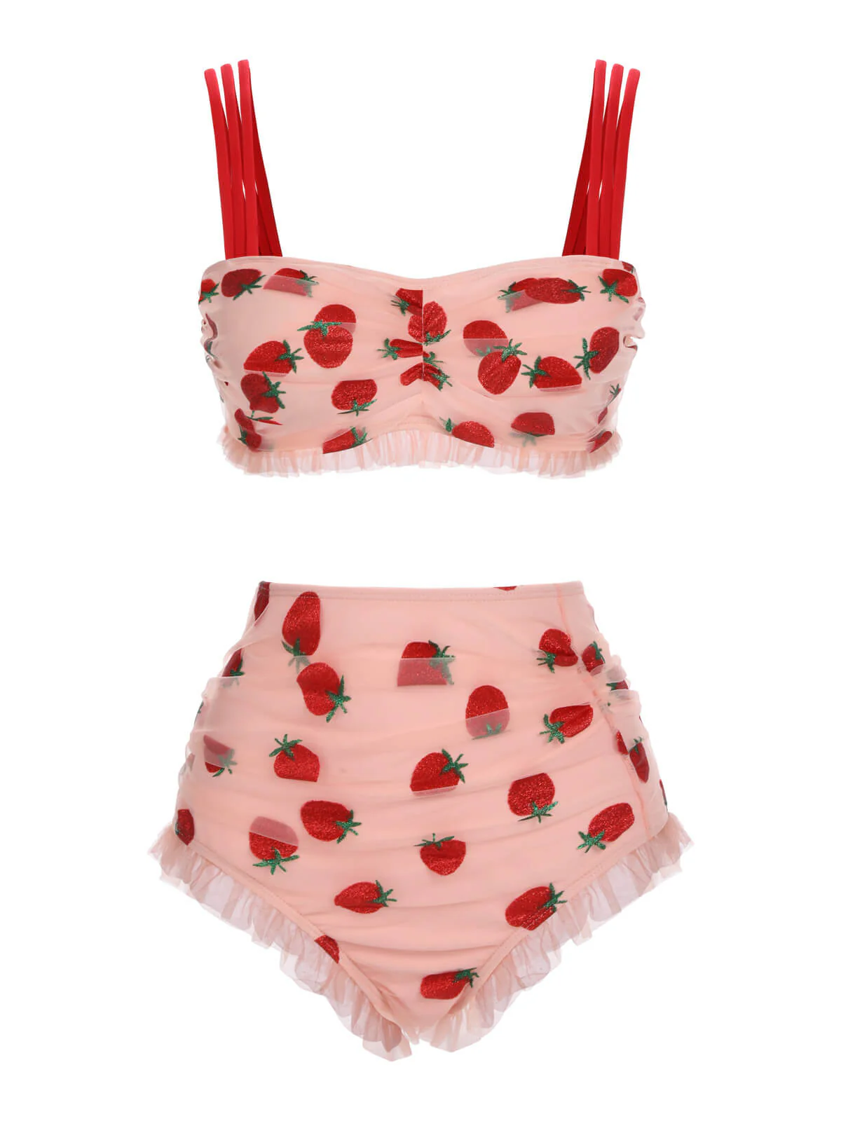 Lace Strawberry Cami Tankini Set - Image 4