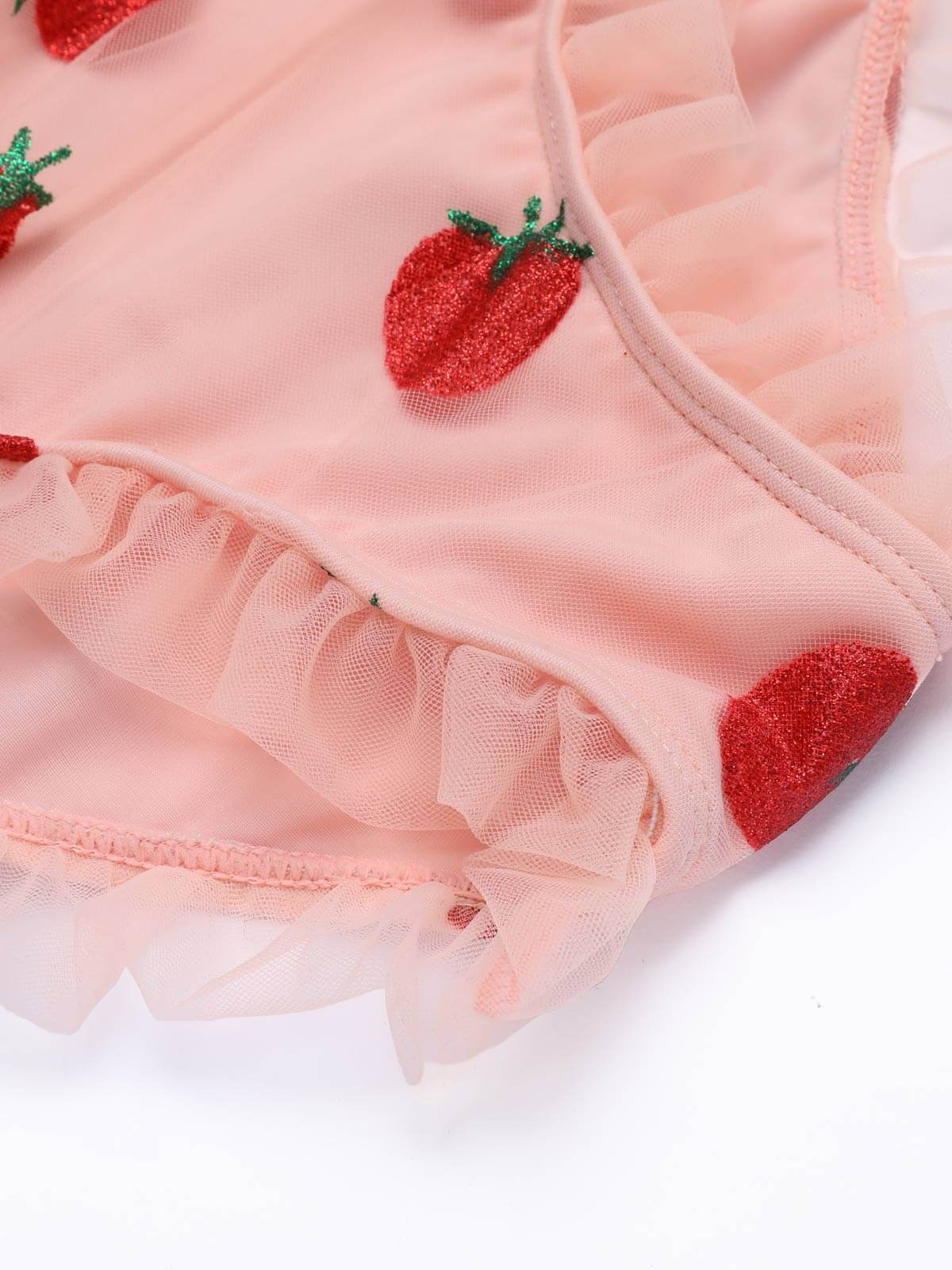 1950s Lace Strawberry Cami Tankini Set - Image 4