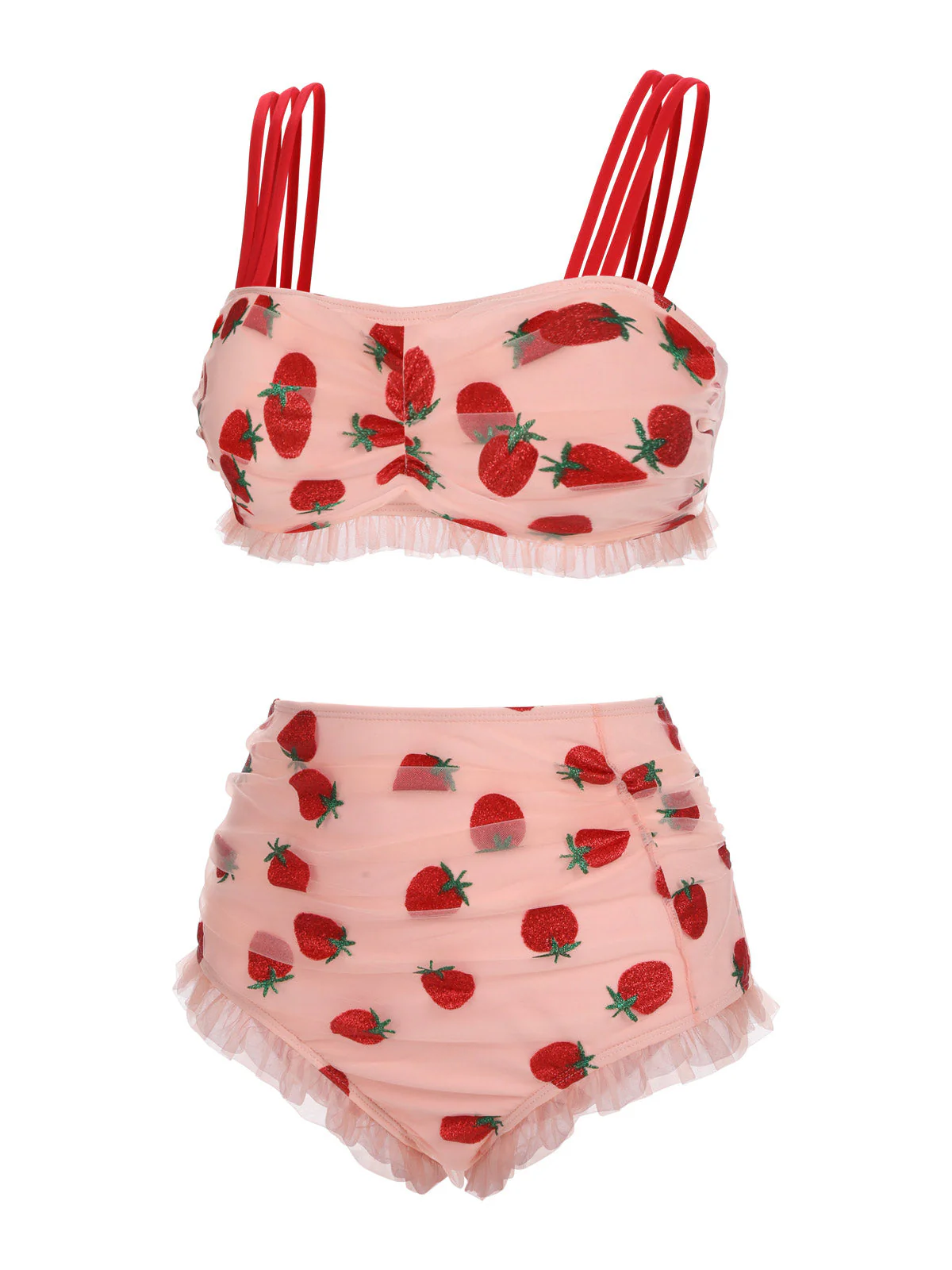 Lace Strawberry Cami Tankini Set - Image 5