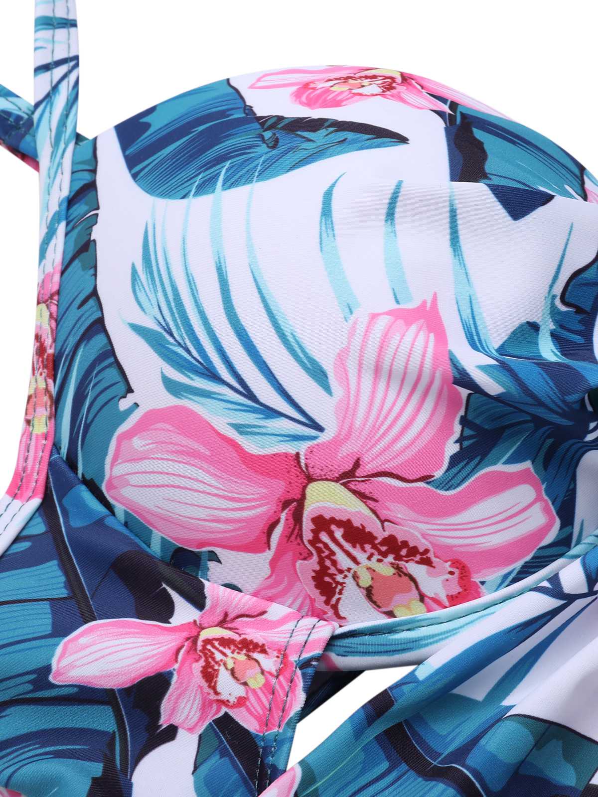 Lake Green 1930s Spaghetti Strap Floral Swimsuit - Image 4