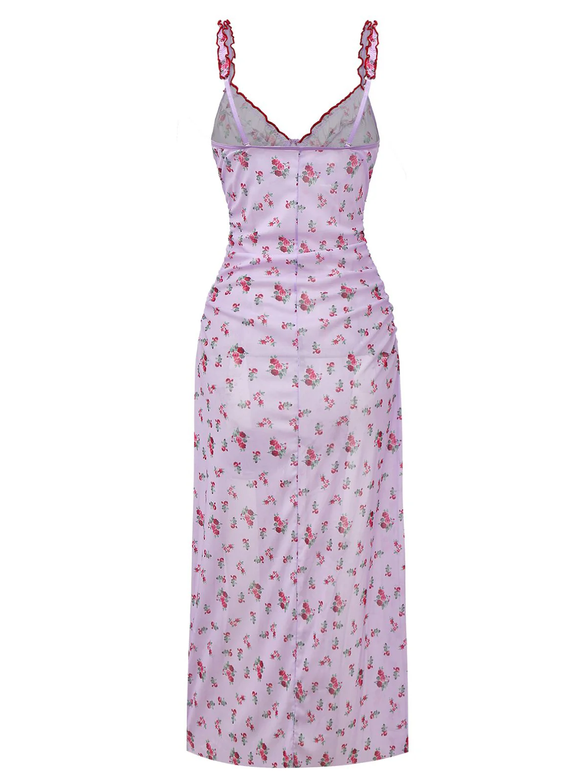 Lavender 1930s Ditsy Floral Bow Slip Nightdress - Image 2