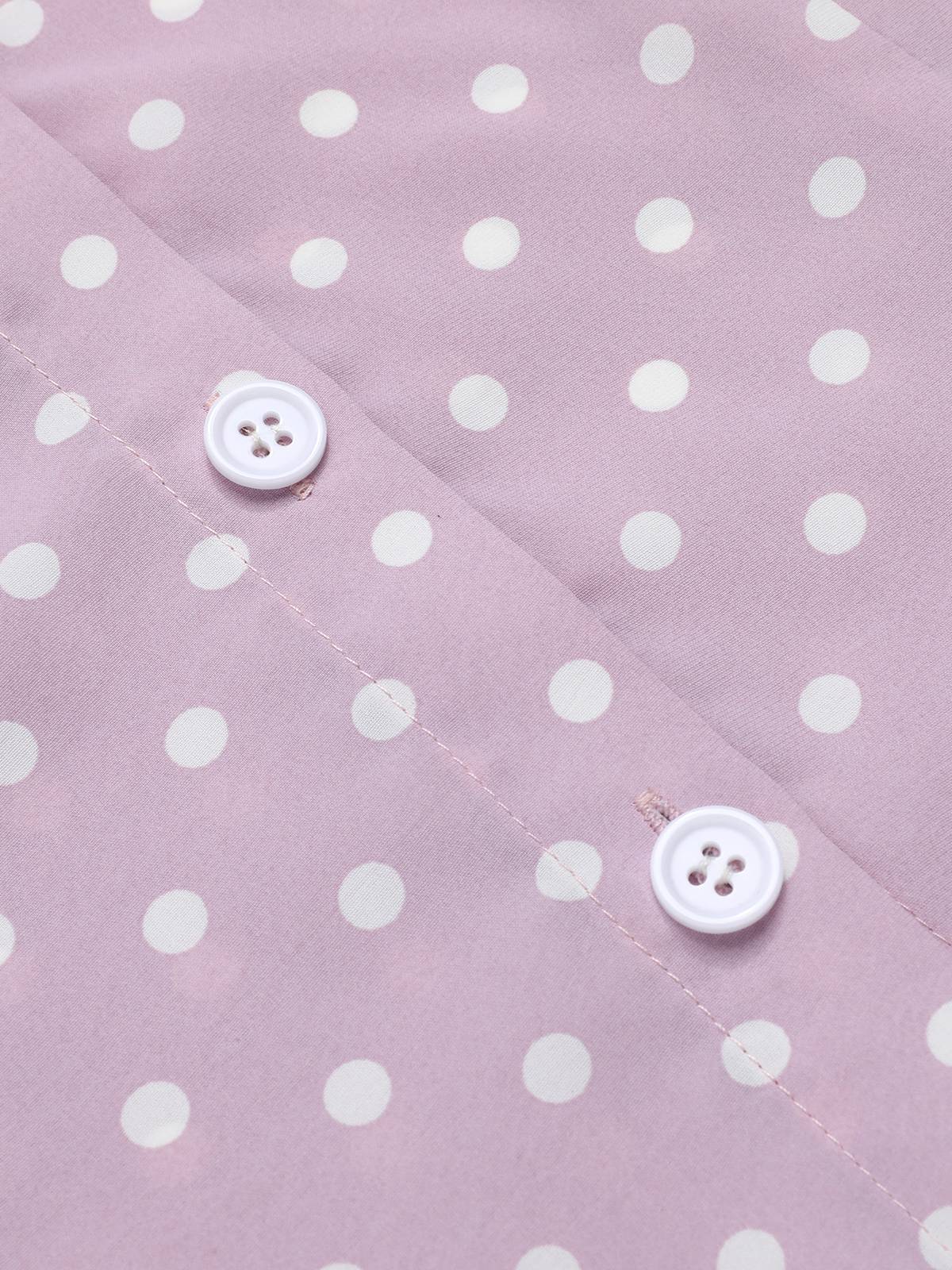 Lavender 1940s Polka Dots Lapel Blouse - Image 7