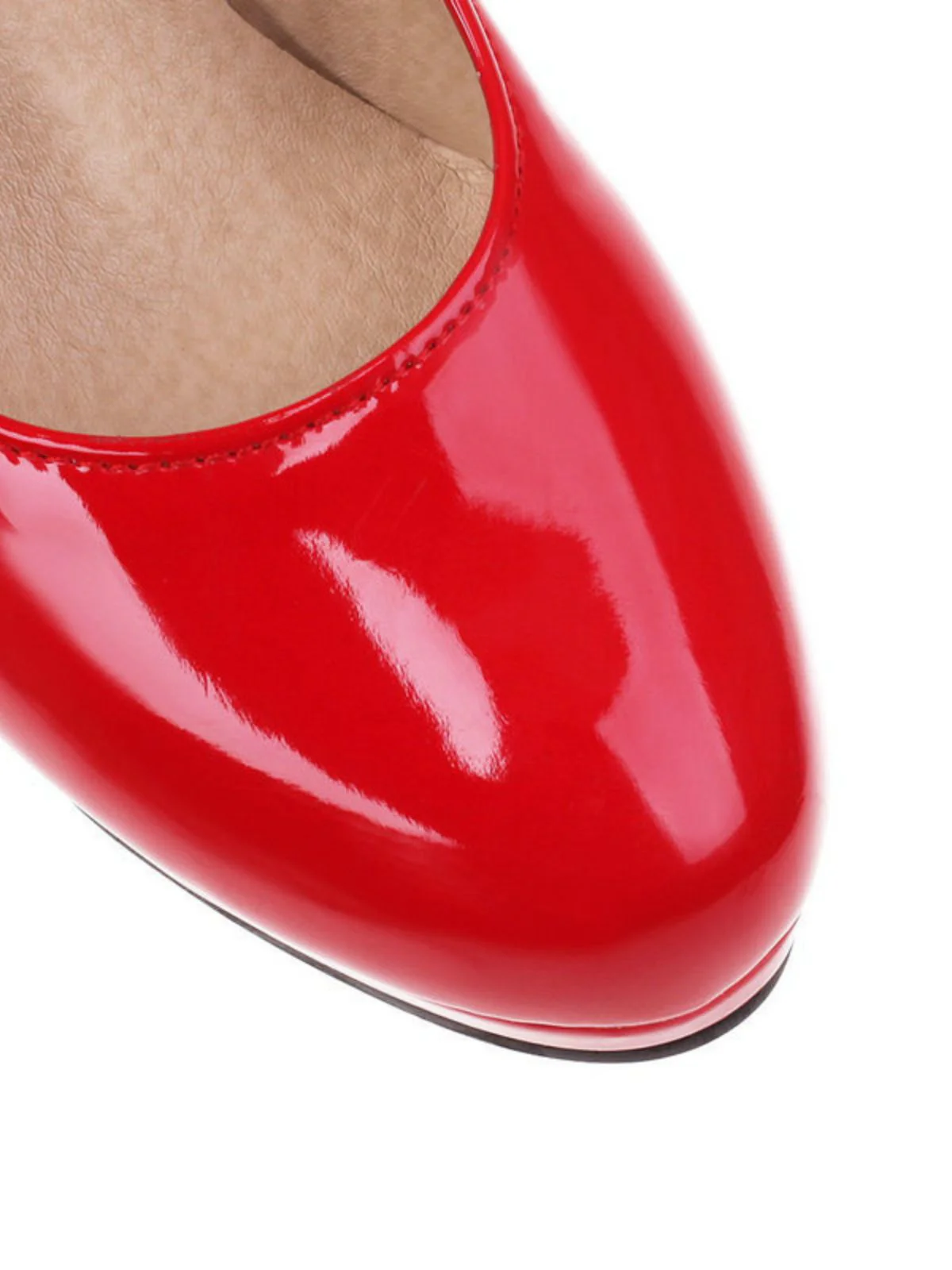 Solid Leather Bowknot Buckle Strap Chunky Heels - Image 4