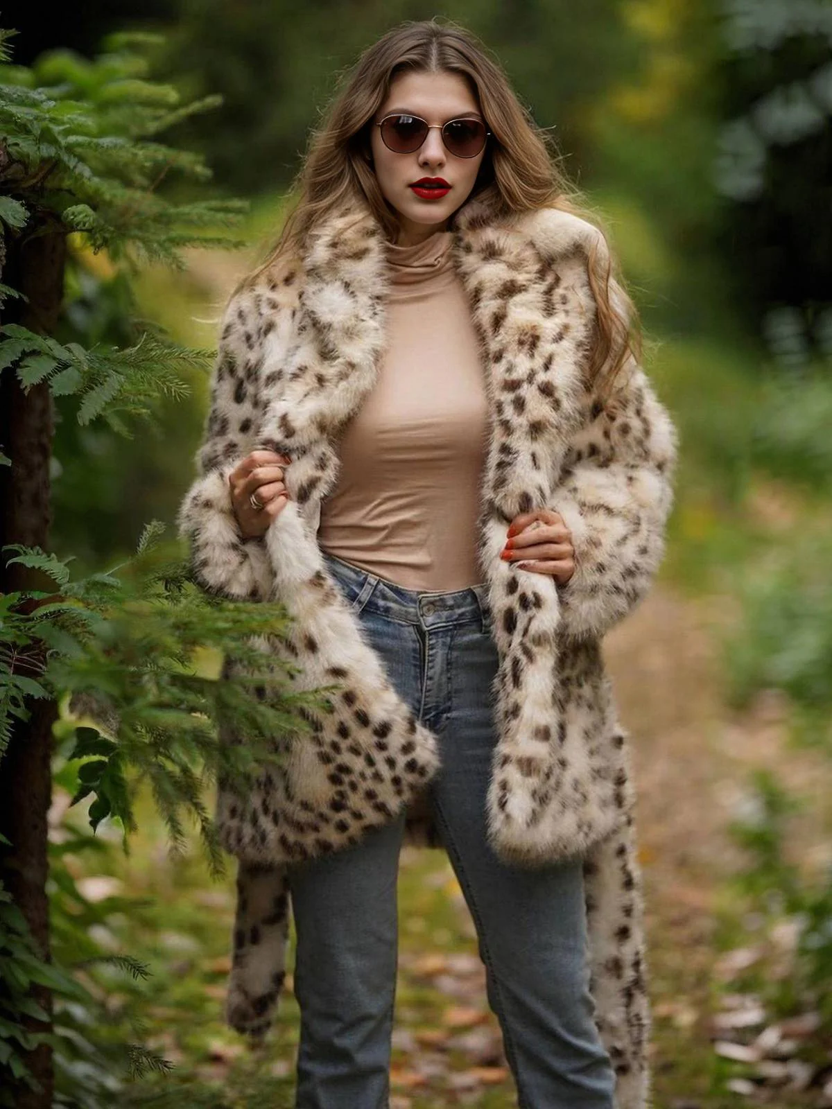Leopard 1940s Imitation Fur Coat With Belt - Image 6