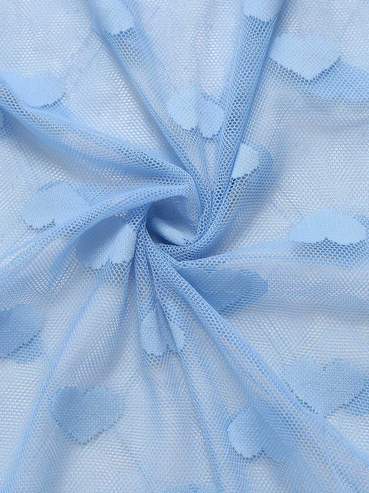 Light Blue 1930s Strap Lace Heart Nightgown - Image 4