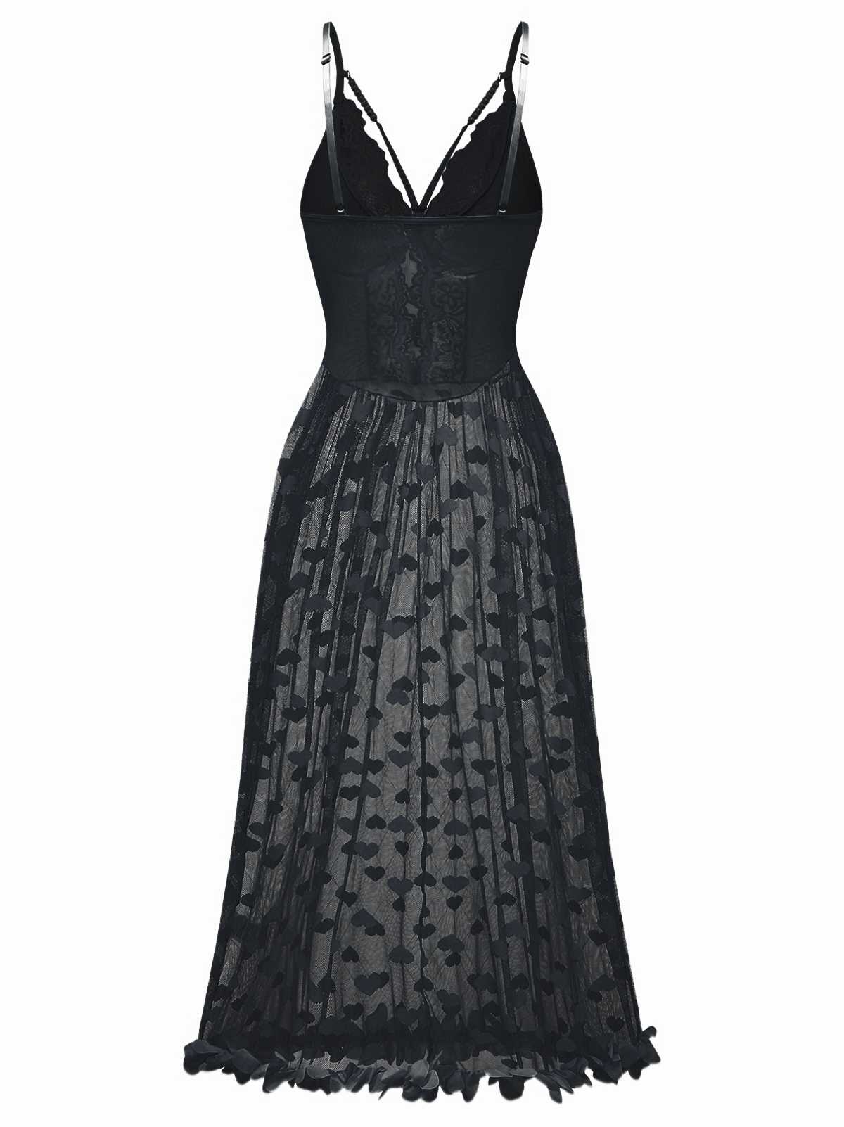 Light Blue 1930s Strap Lace Heart Nightgown - Image 7
