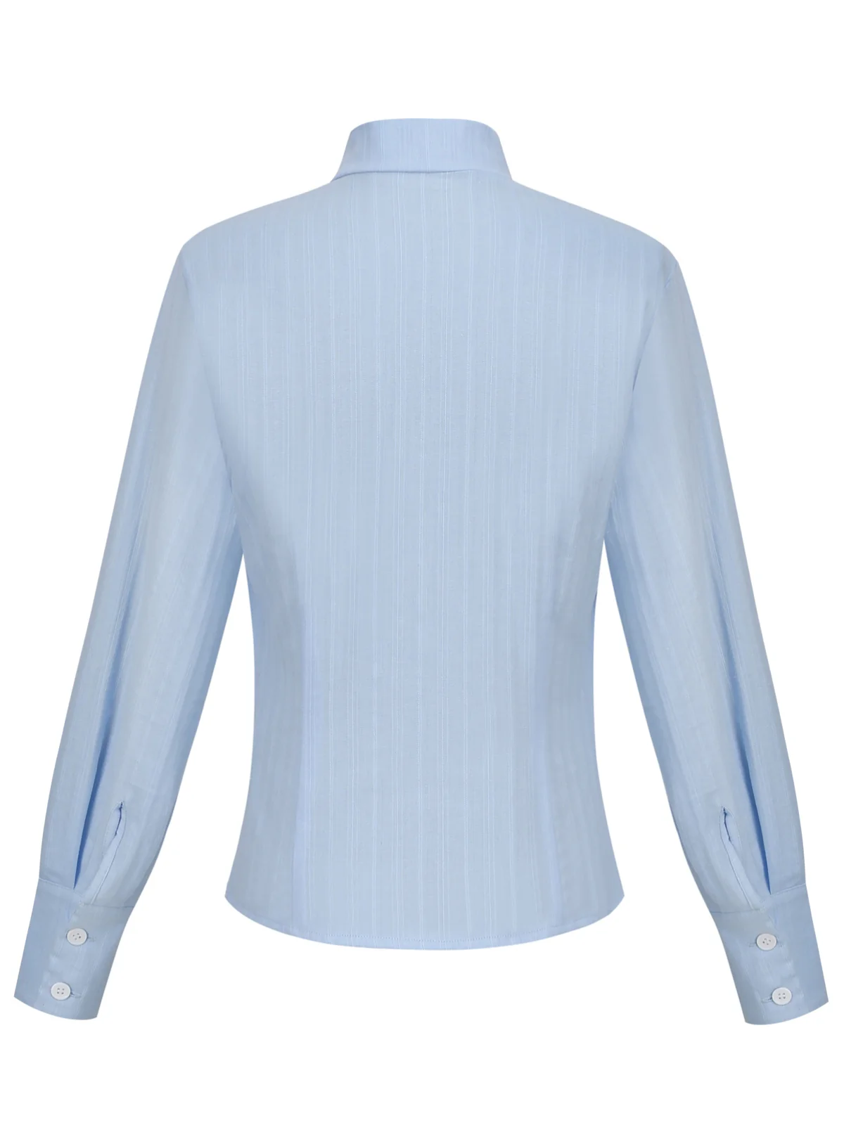 Light Blue 1950s Bow Collar Blouse - Image 3
