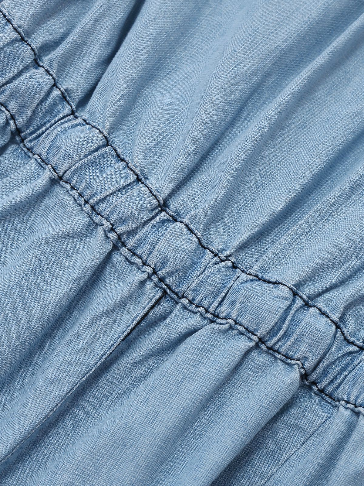 Light Blue 1950s Denim Button Lapel Romper - Image 12