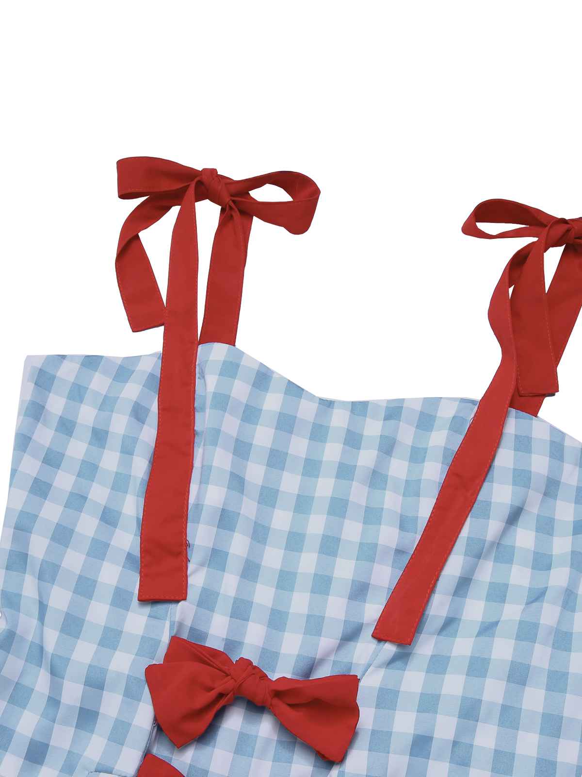 Light Blue 1950s Plaid Camisole Romper - Image 6