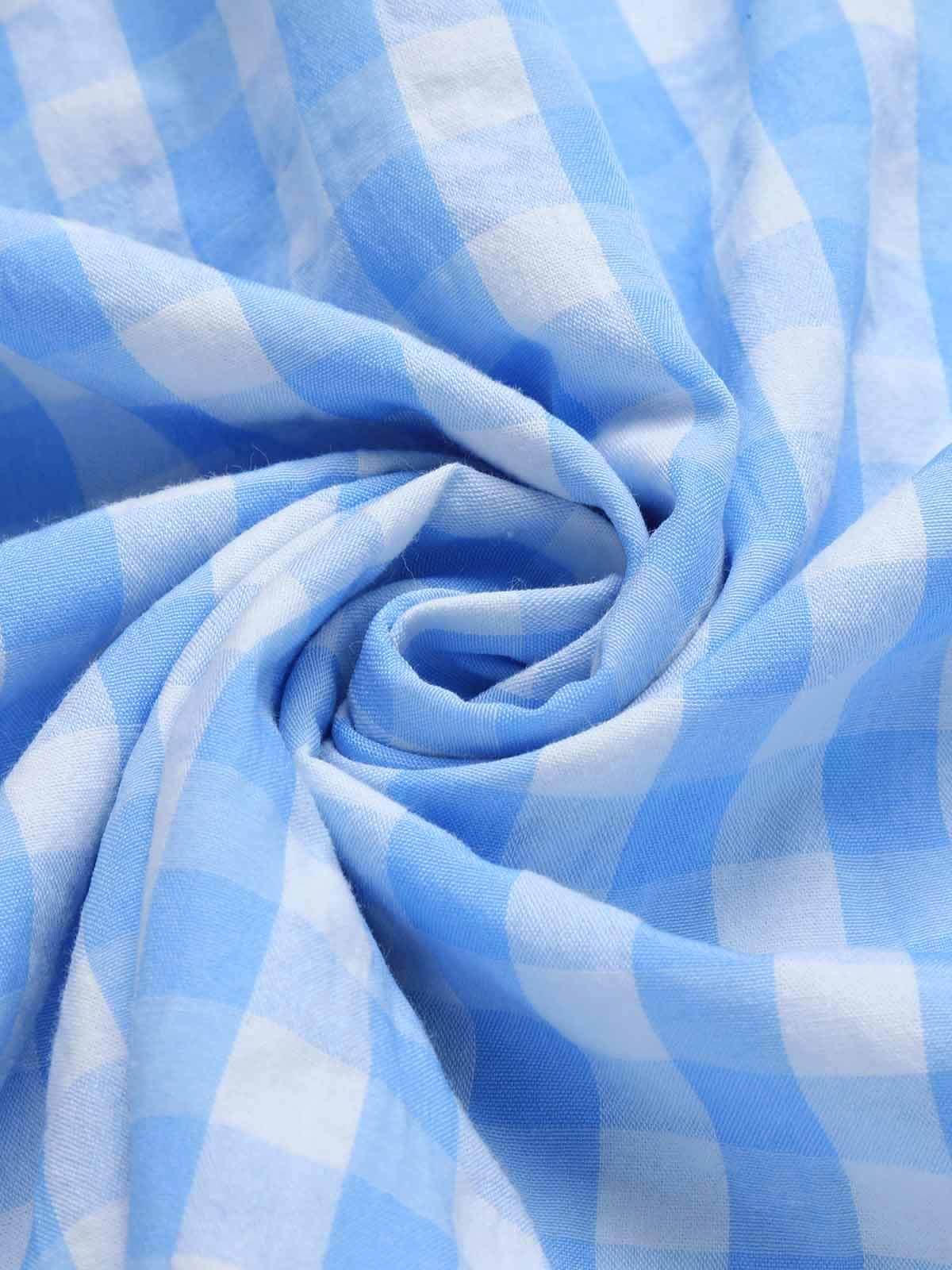 [Pre-Sale] Light Blue 1950s Plaid Halter Swing Dress - Image 6