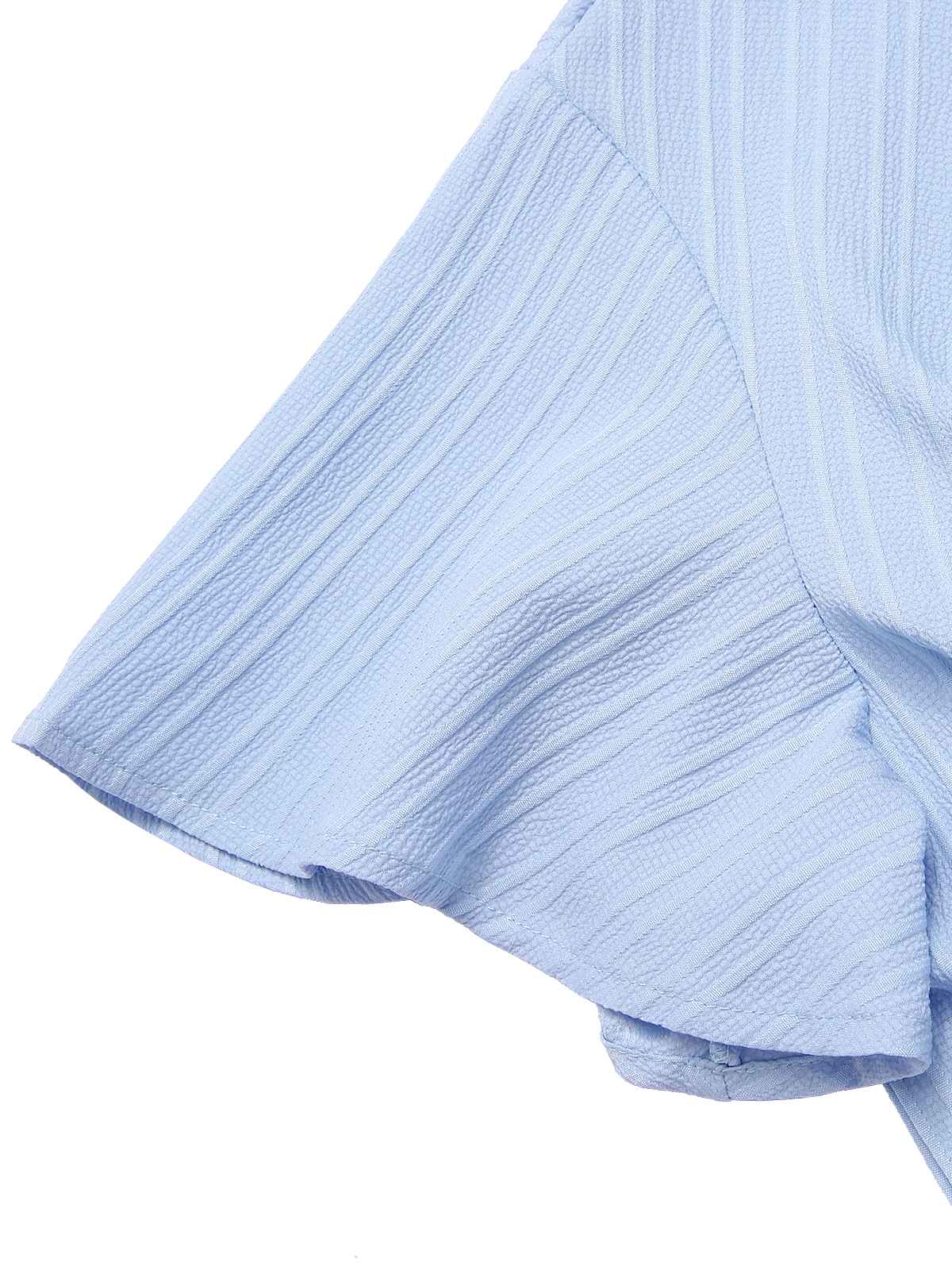 Light Blue 1950s Textured Flare Sleeve Romper - Image 3