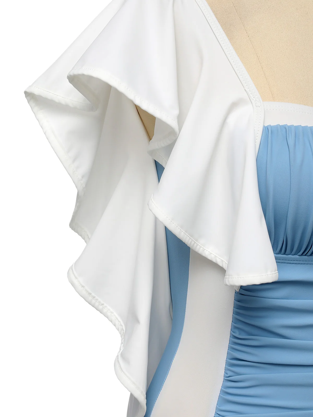 Light Blue 1960s Backless One-piece Swimsuit - Image 4