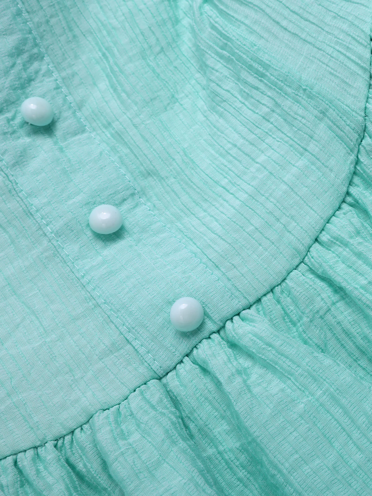 Light Blue 1960s Solid Layered Hem Chiffon Dress - Image 4