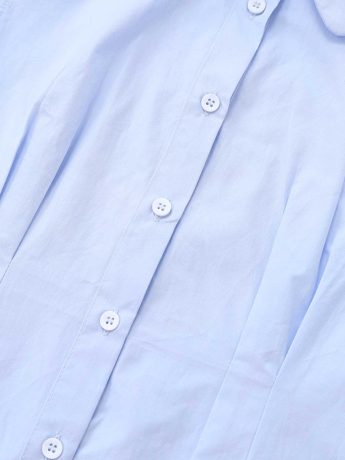Light Blue 1970s Fitted Solid Blouse - Image 5
