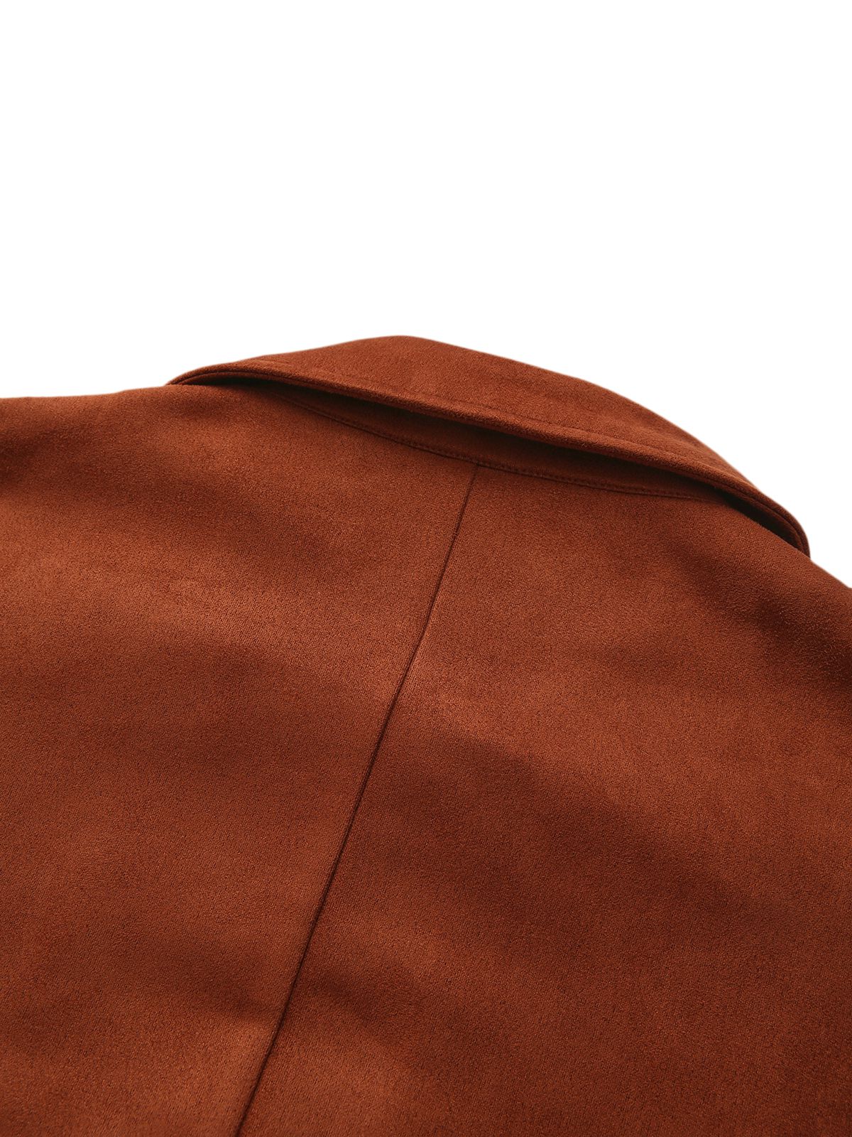 Light Brown 1940s Double-breasted Metal Button Suede Cape - Image 7