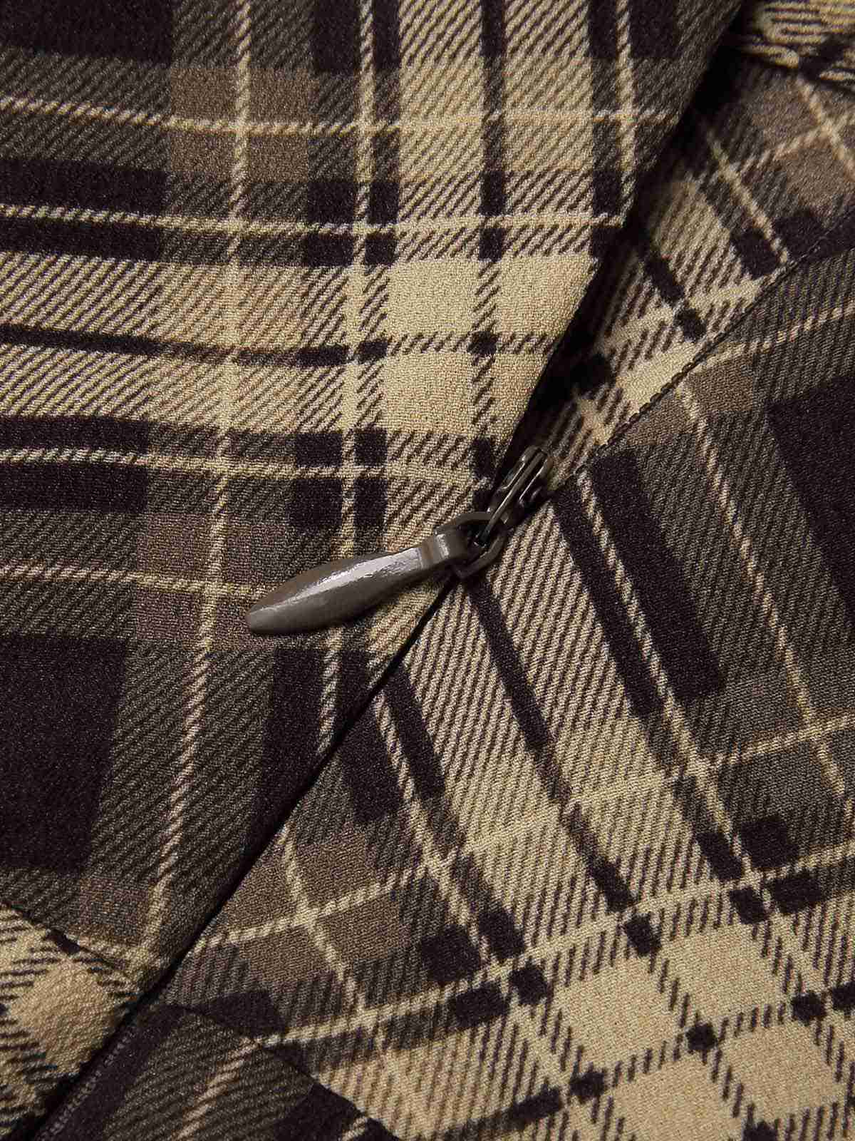 Light Brown 1950s Plaid Pleated Skirt - Image 7