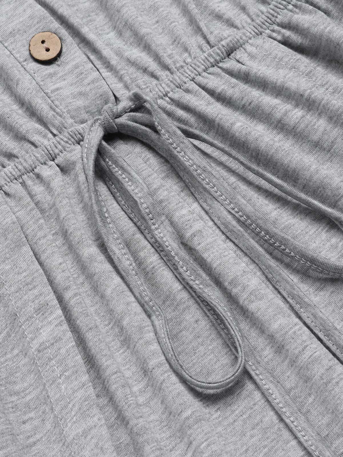Light Gray 1950s Round Neck Solid Romper - Image 4