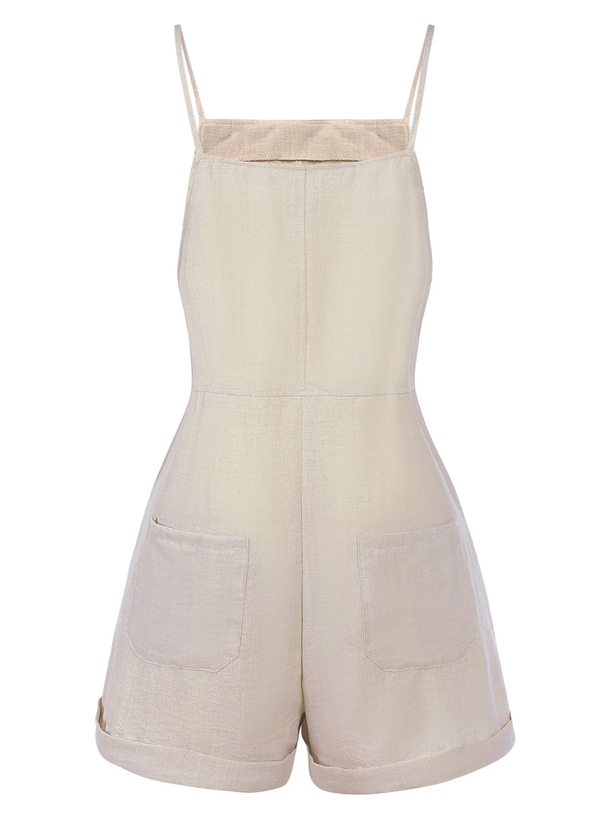 Light Grey 1950s Solid Spaghetti Strap Romper - Image 3