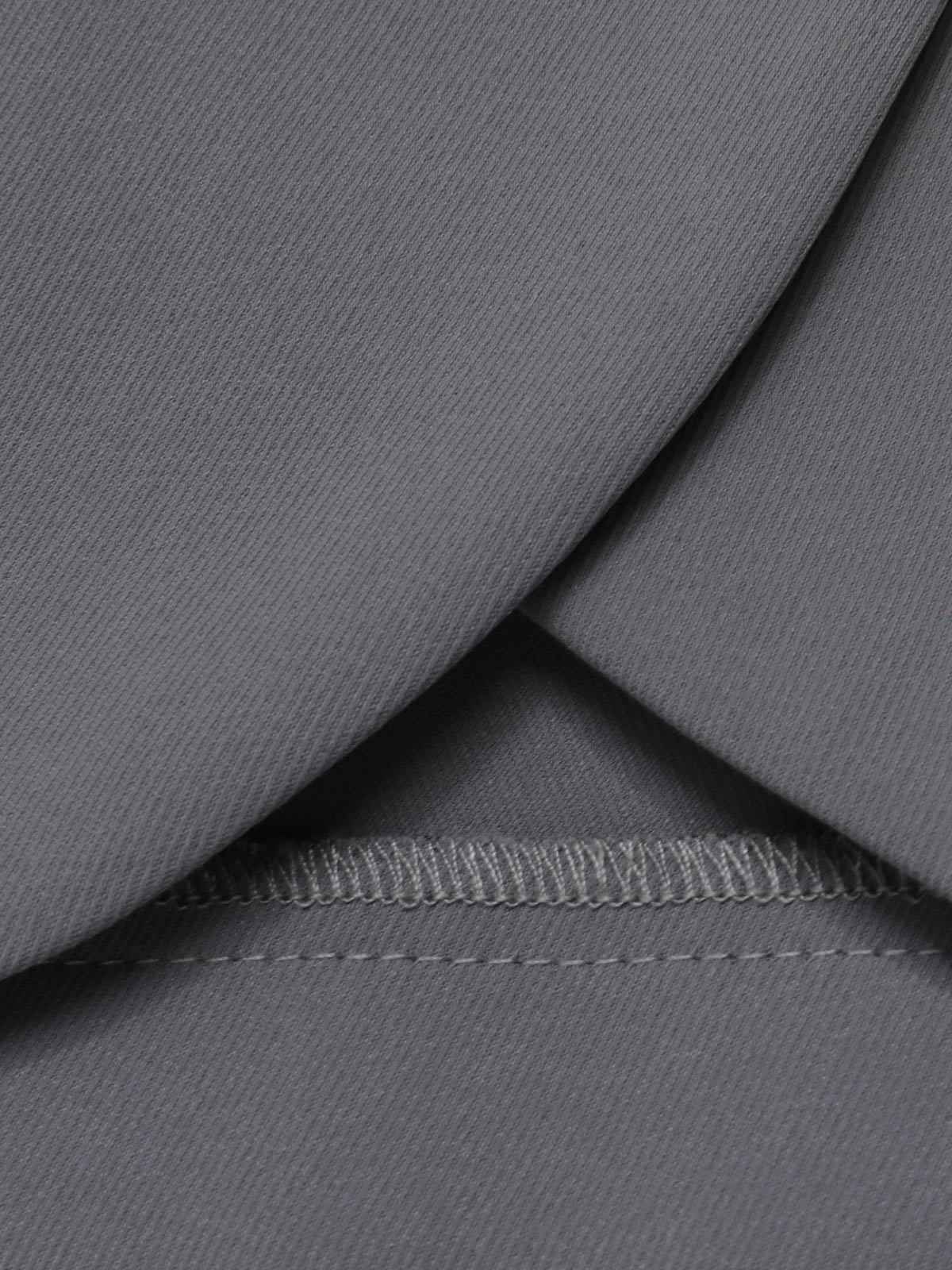 Light Grey 1950s Stand Collar Button Short Coat - Image 6