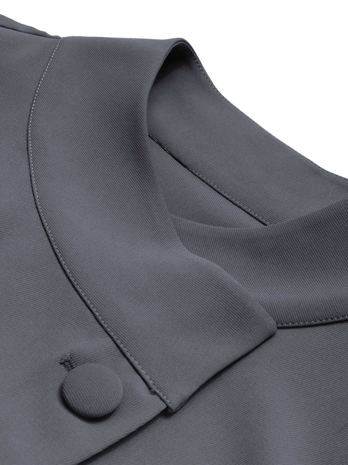 Light Grey 1950s Stand Collar Button Short Coat - Image 7